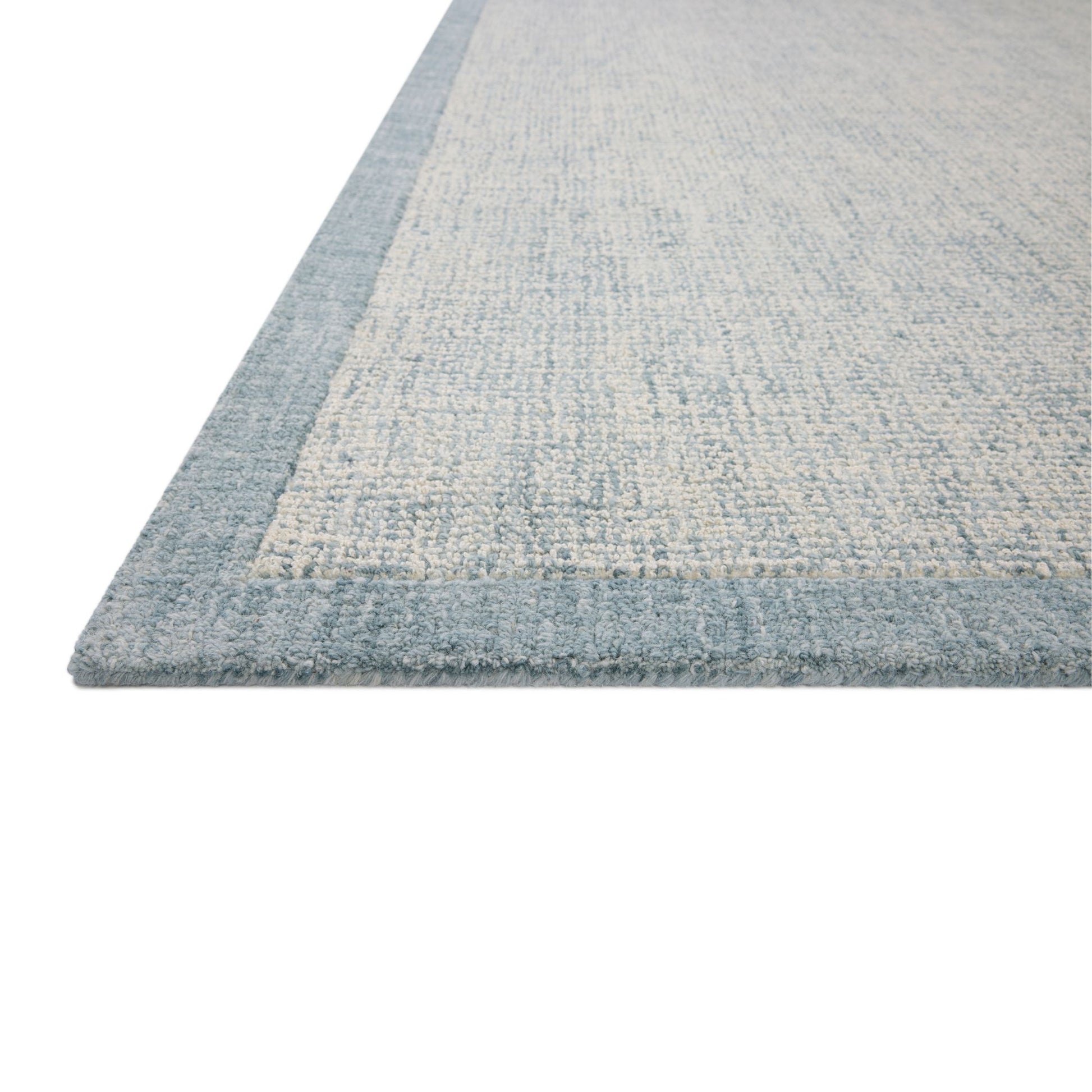 Henley Ivory Blue Rug corner up close