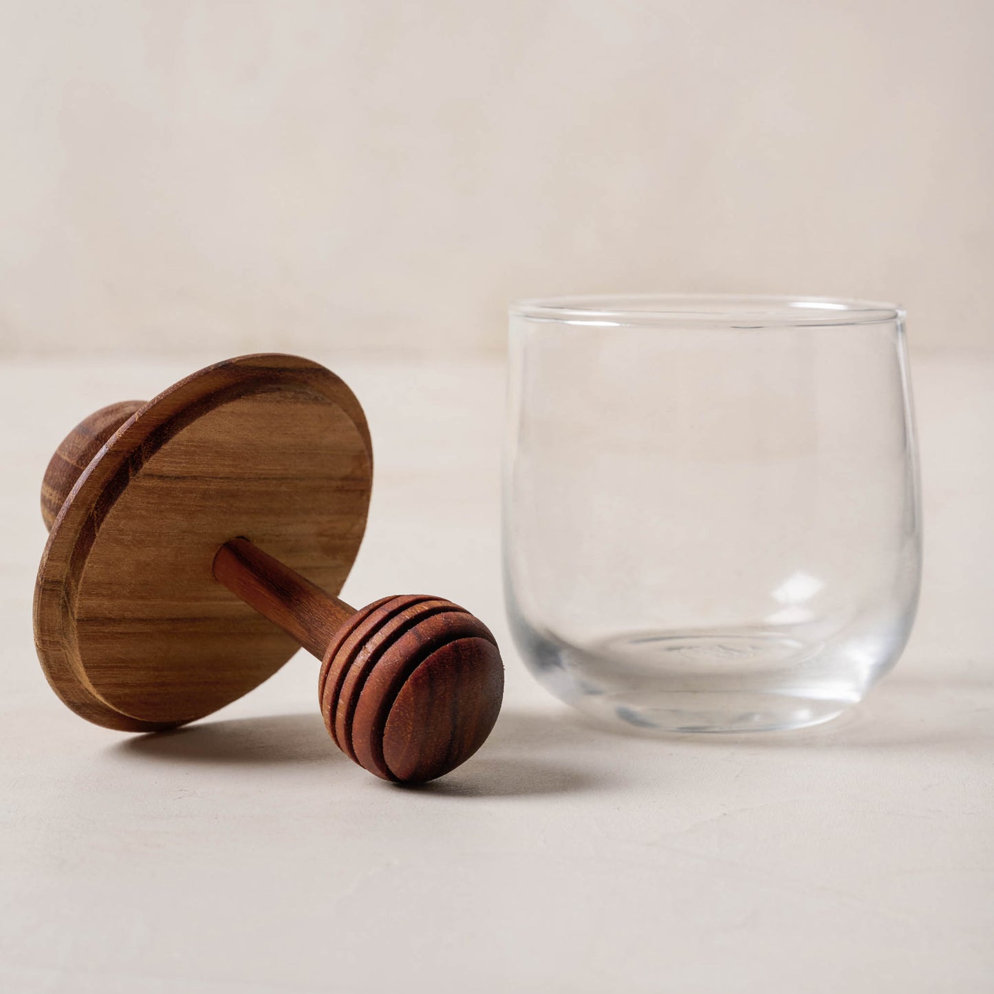 Honey Dipper Lidded Jar with top off