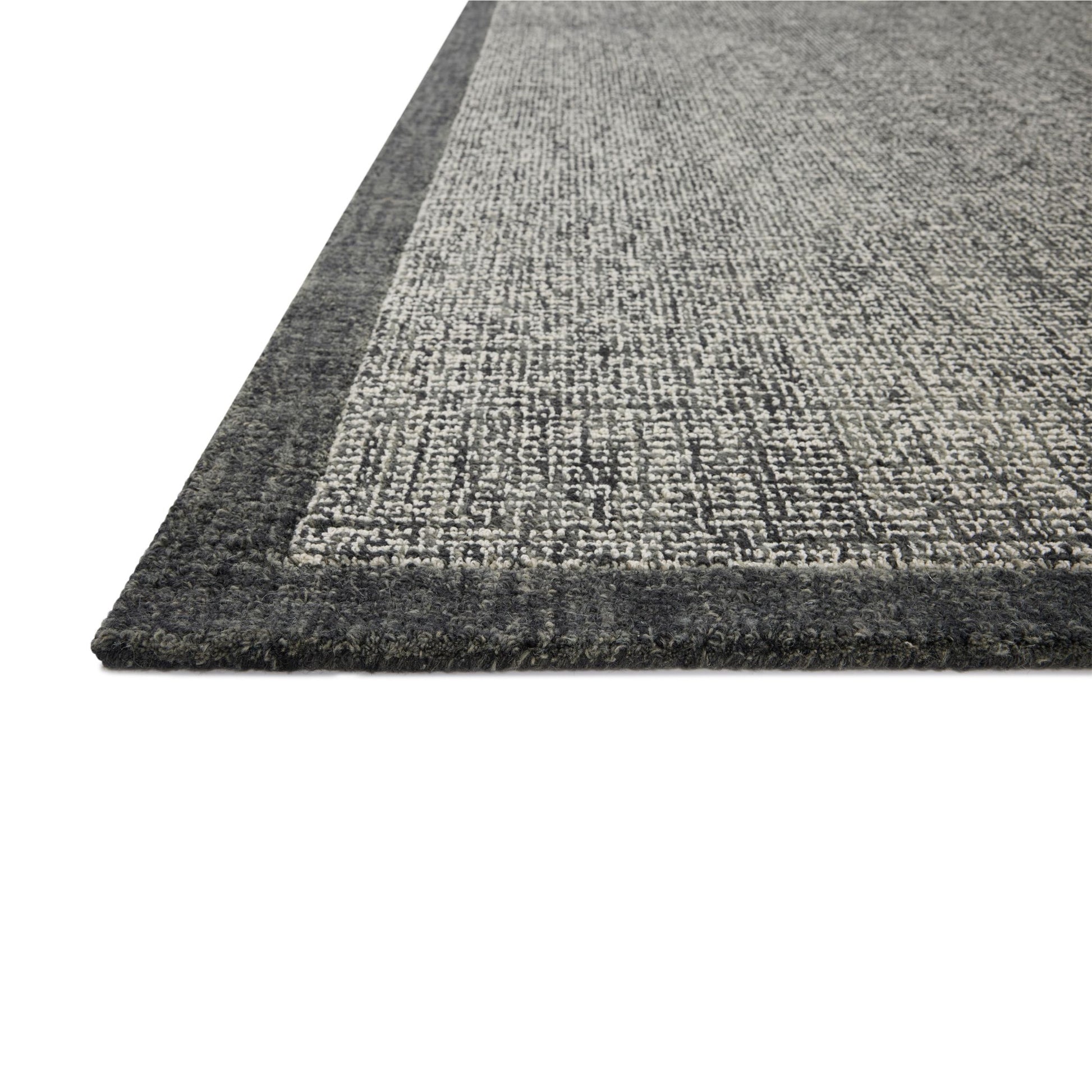 Henley Ivory Charcoal Rug corner up close