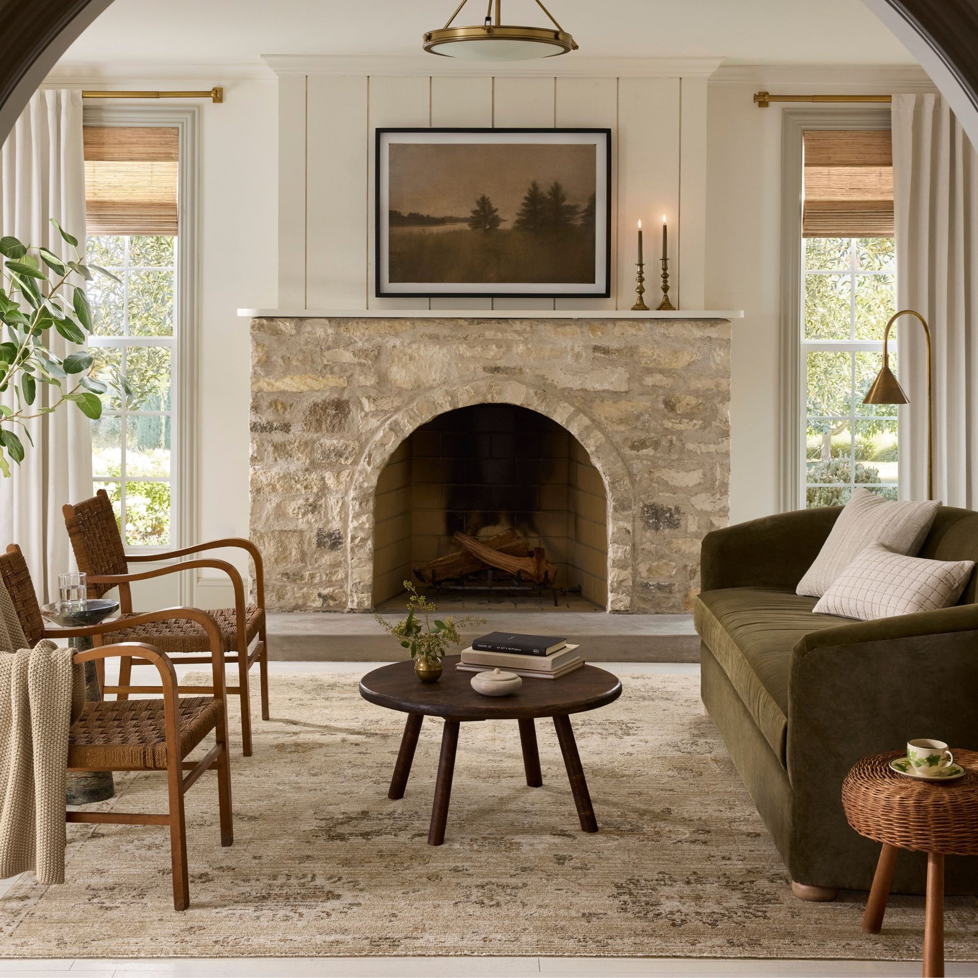 Pace Apricot Multi Rug shown in living room