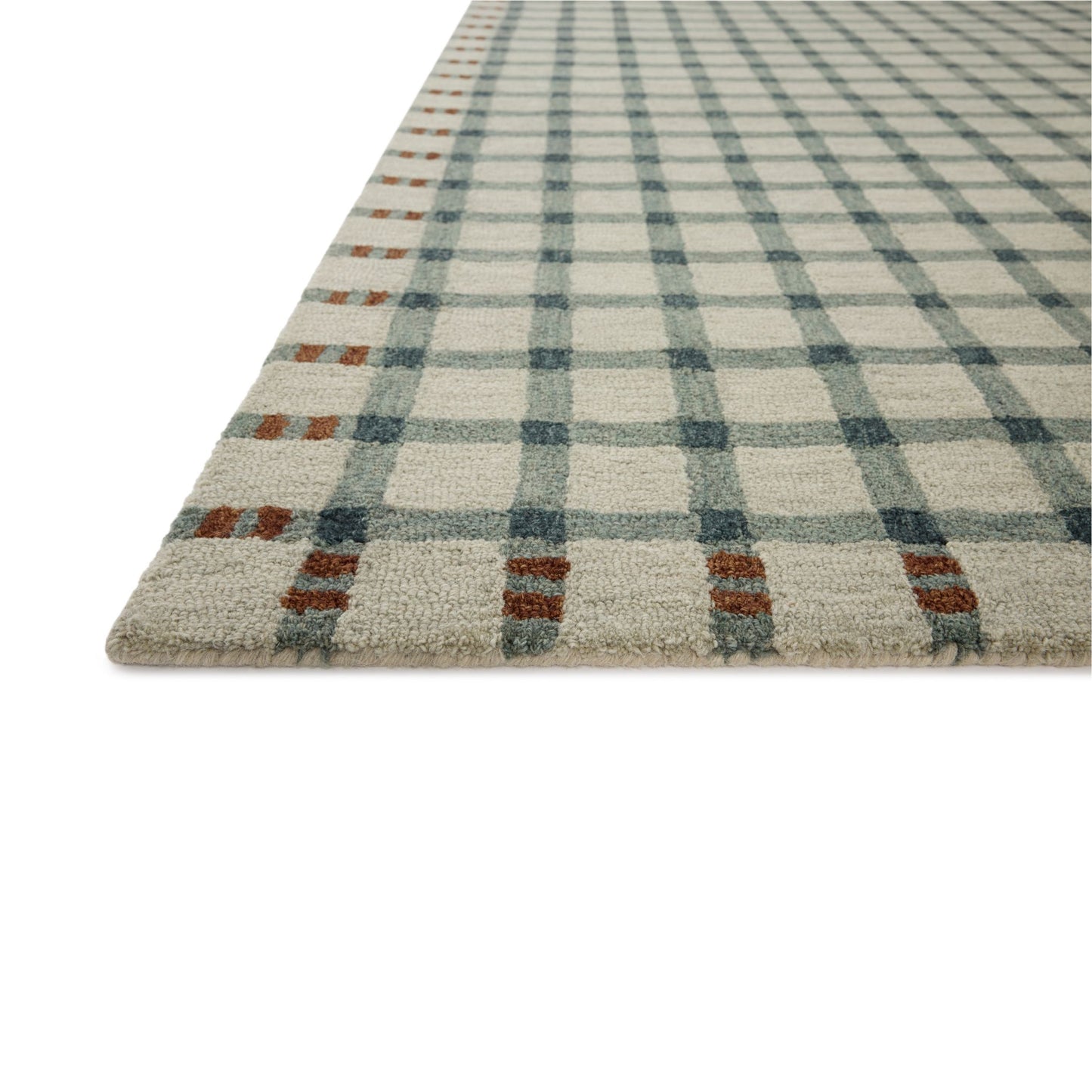 Waylon Spa Brick Rug corner up close