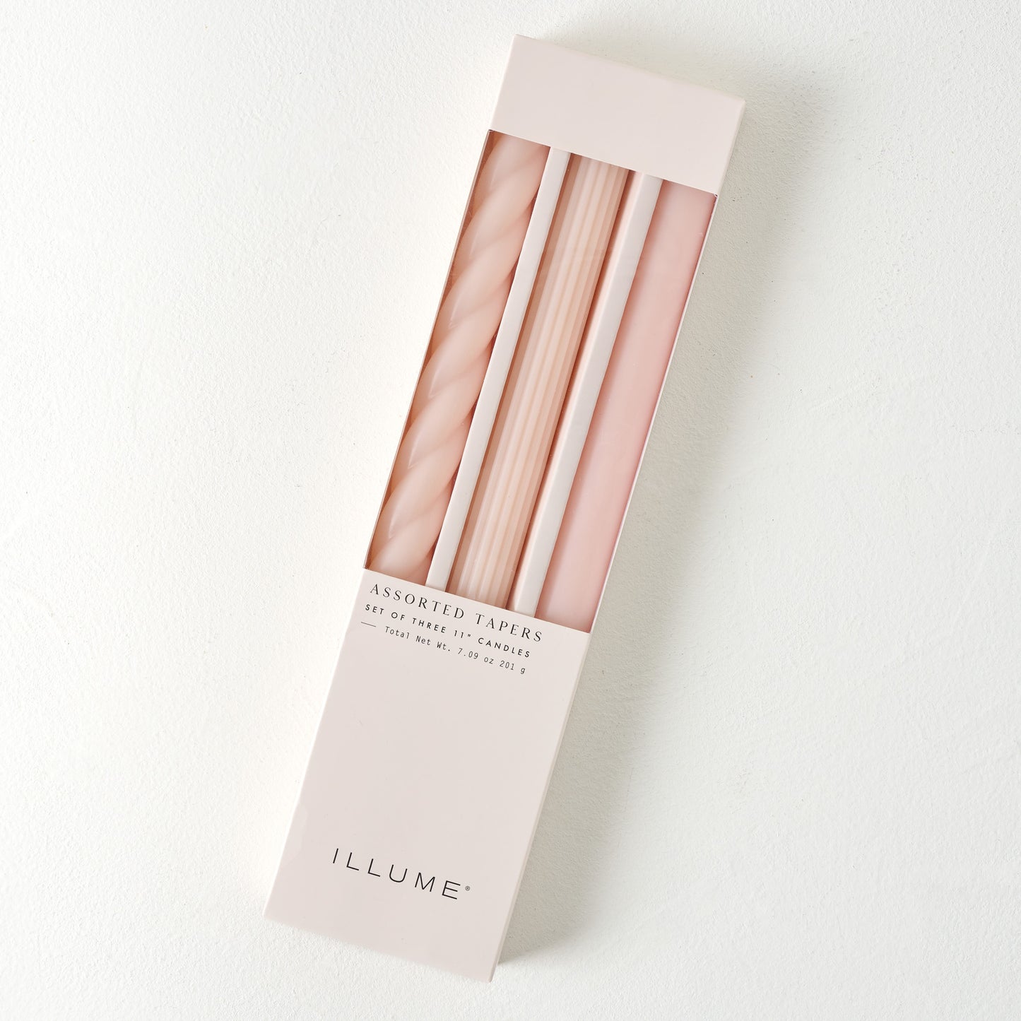 Assorted Blush Taper Candle Set