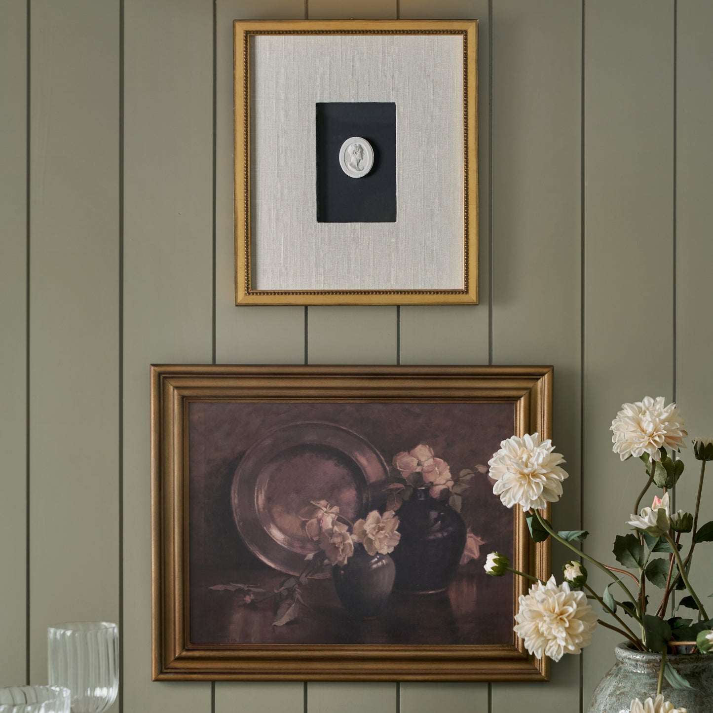 Framed Intaglio I in a room