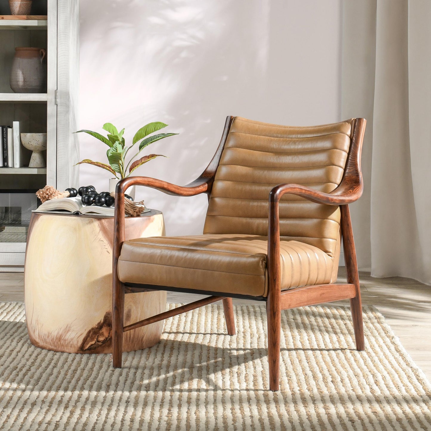 Holland Channel Stitch Chair shown styled in room