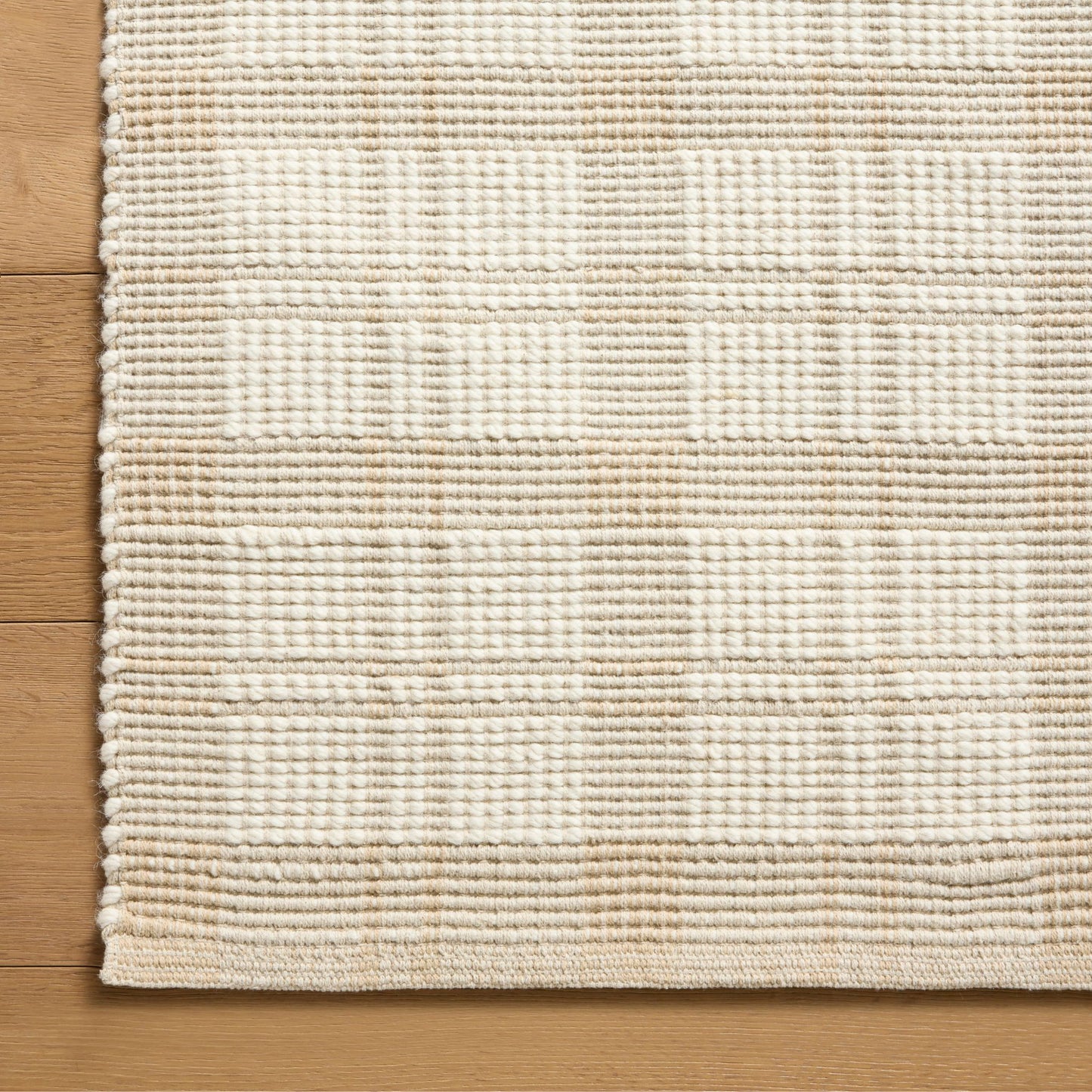 Ryder Beige Ivory Rug corner shown from above