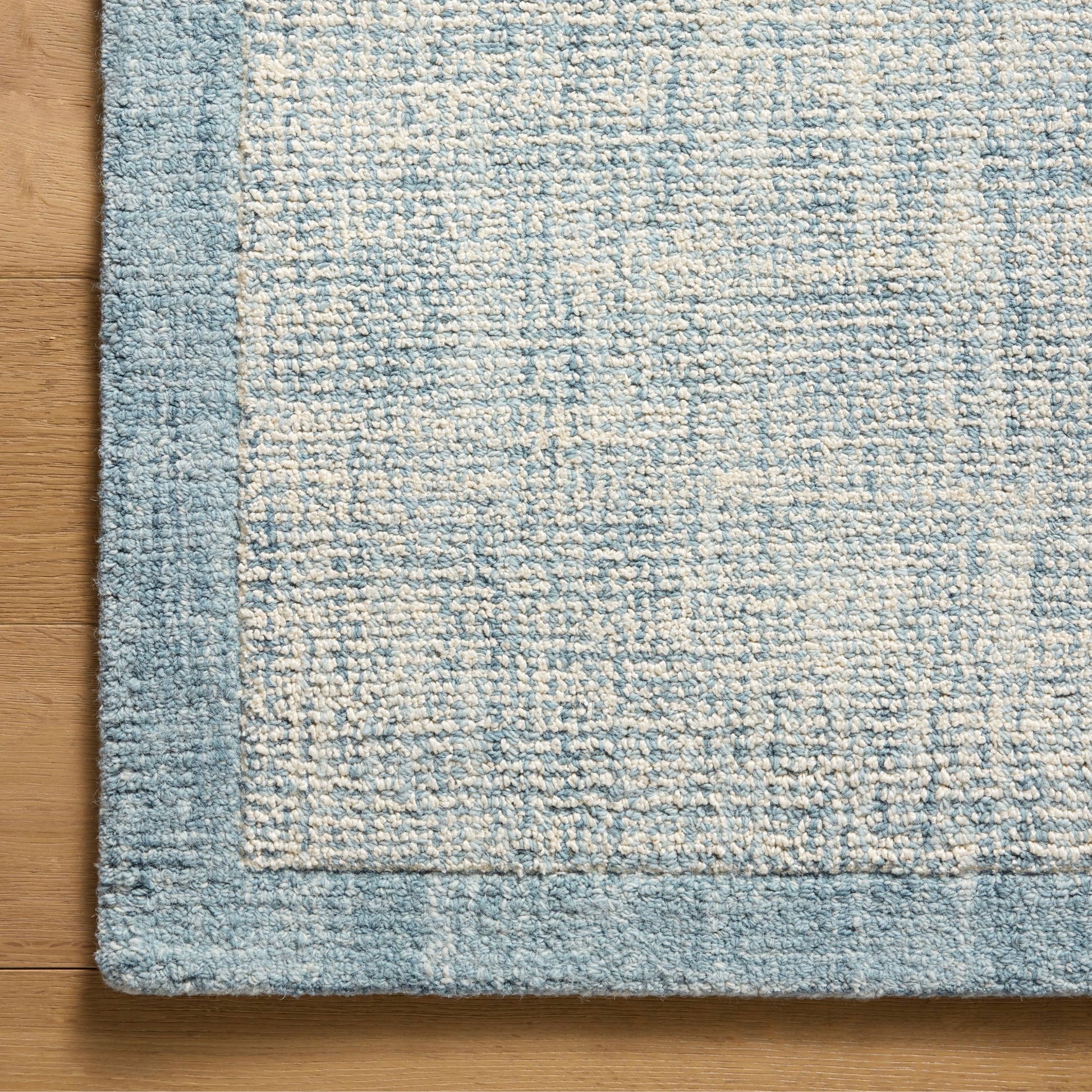Henley Ivory Blue Rug corner top view