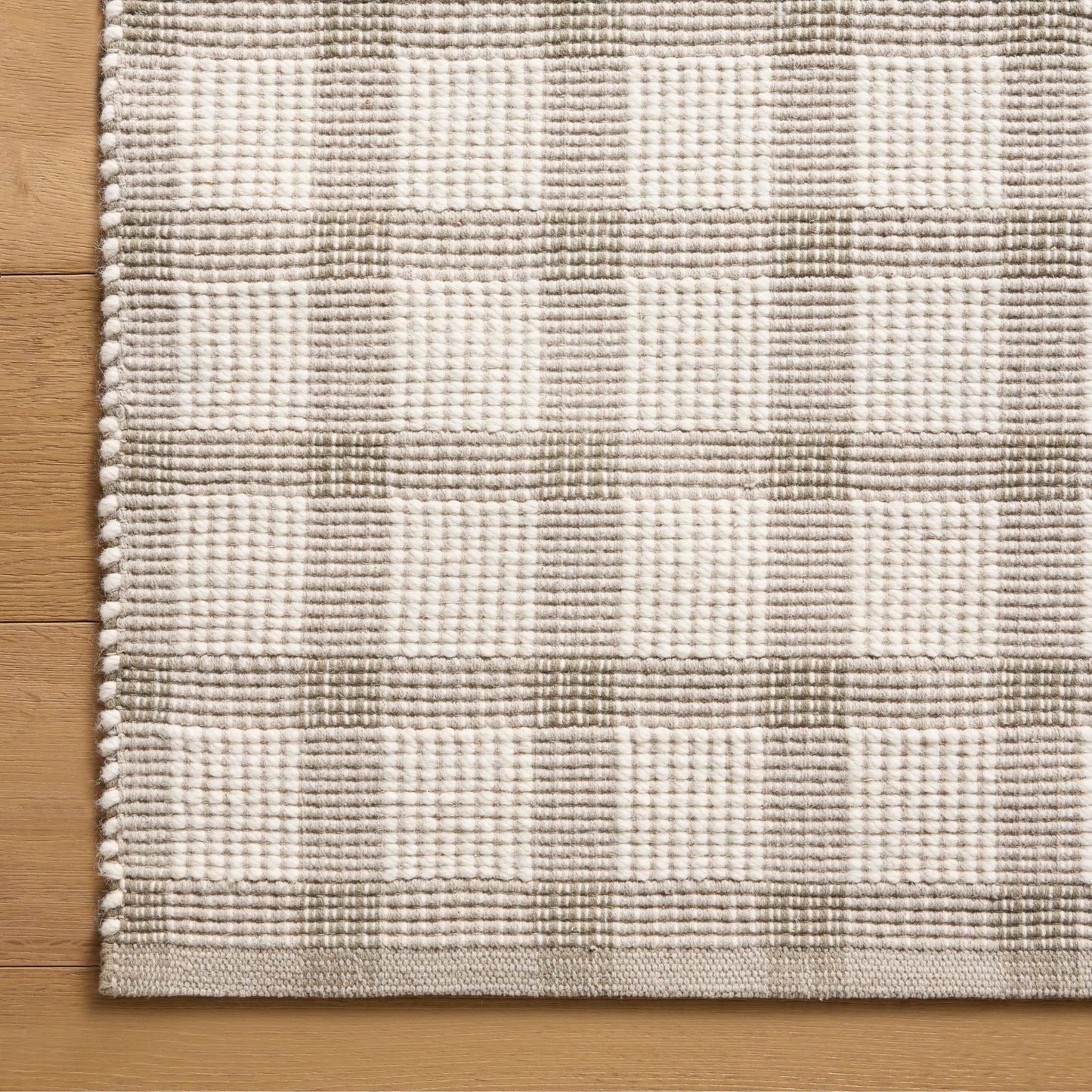 Ryder Stone Ivory Rug corner shown from above