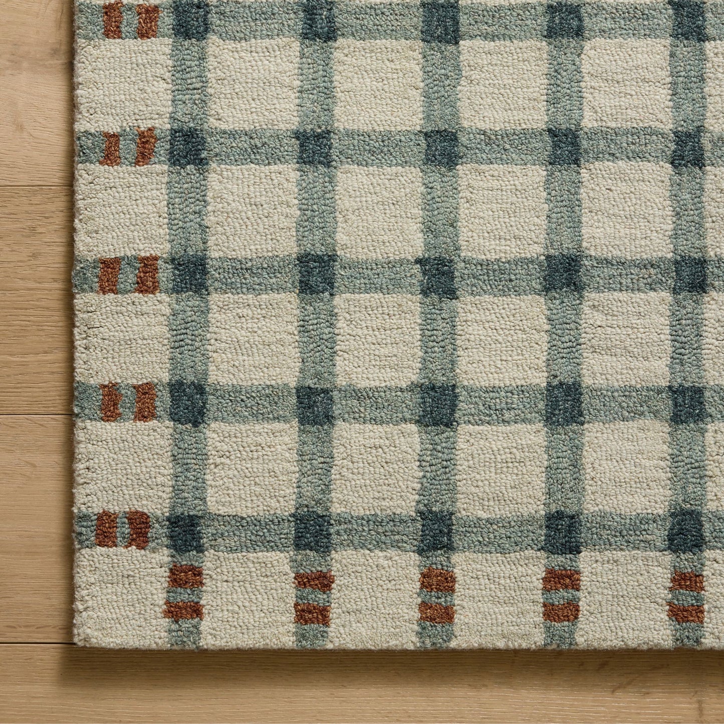 Waylon Spa Brick Rug corner shown from above