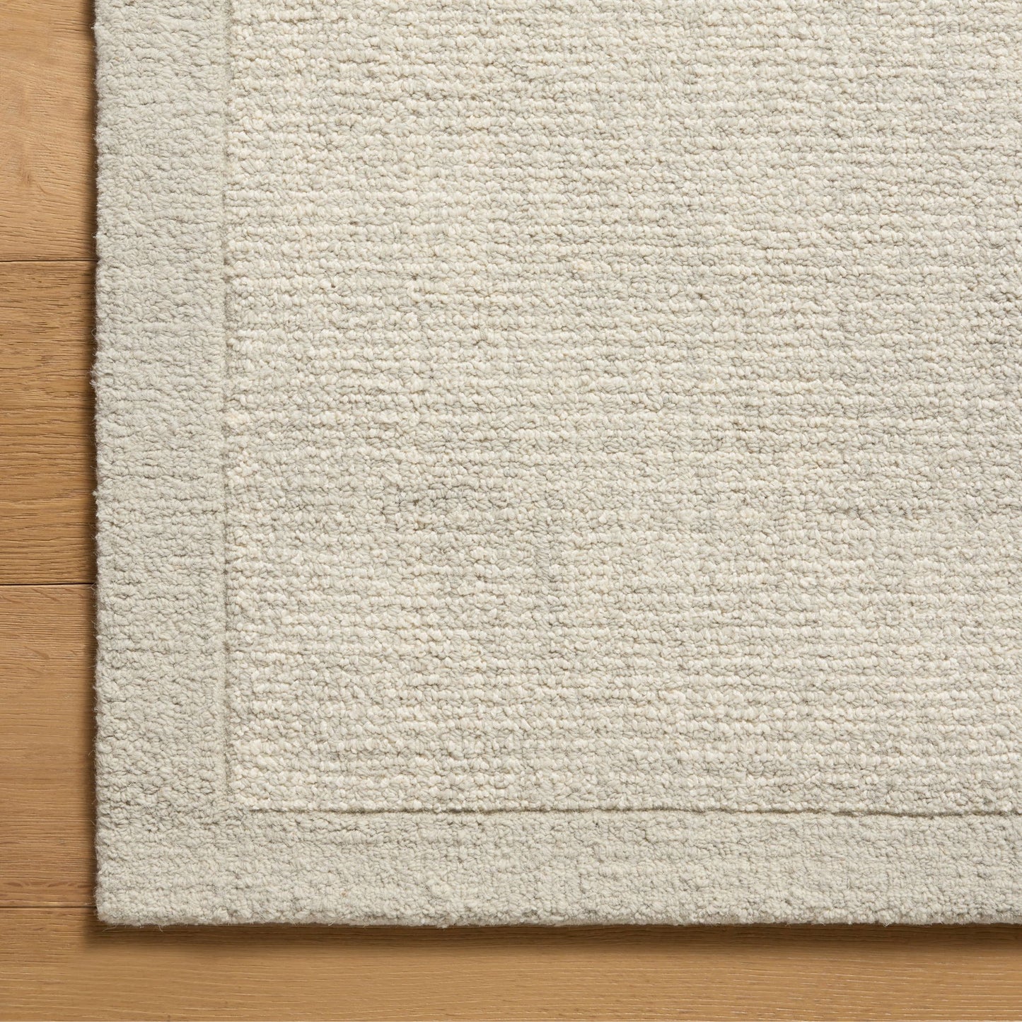 Henley Ivory Silver Rug coern top view