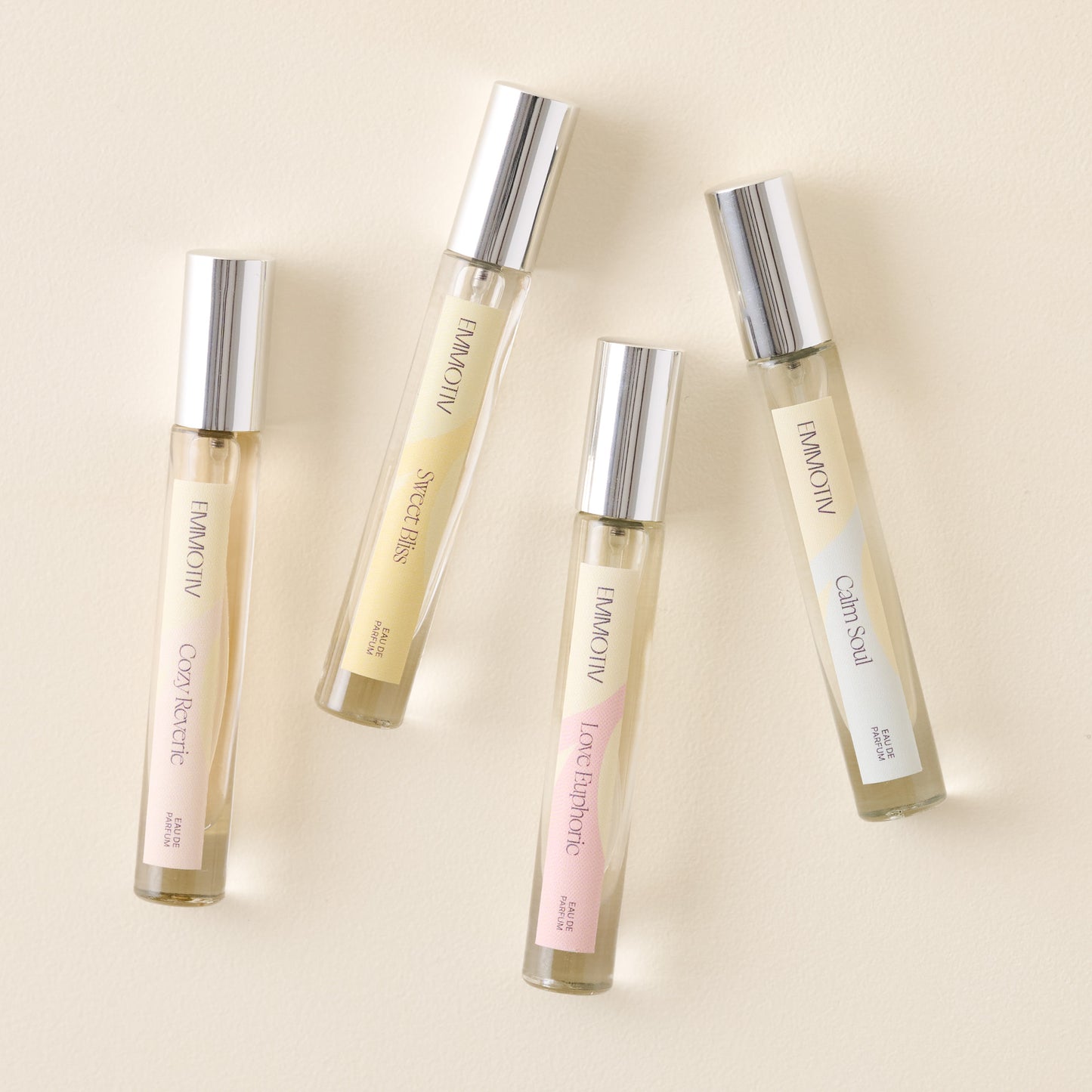 Emmotiv Calm Soul 8ml Travel Spray shown with other Emmotiv scents