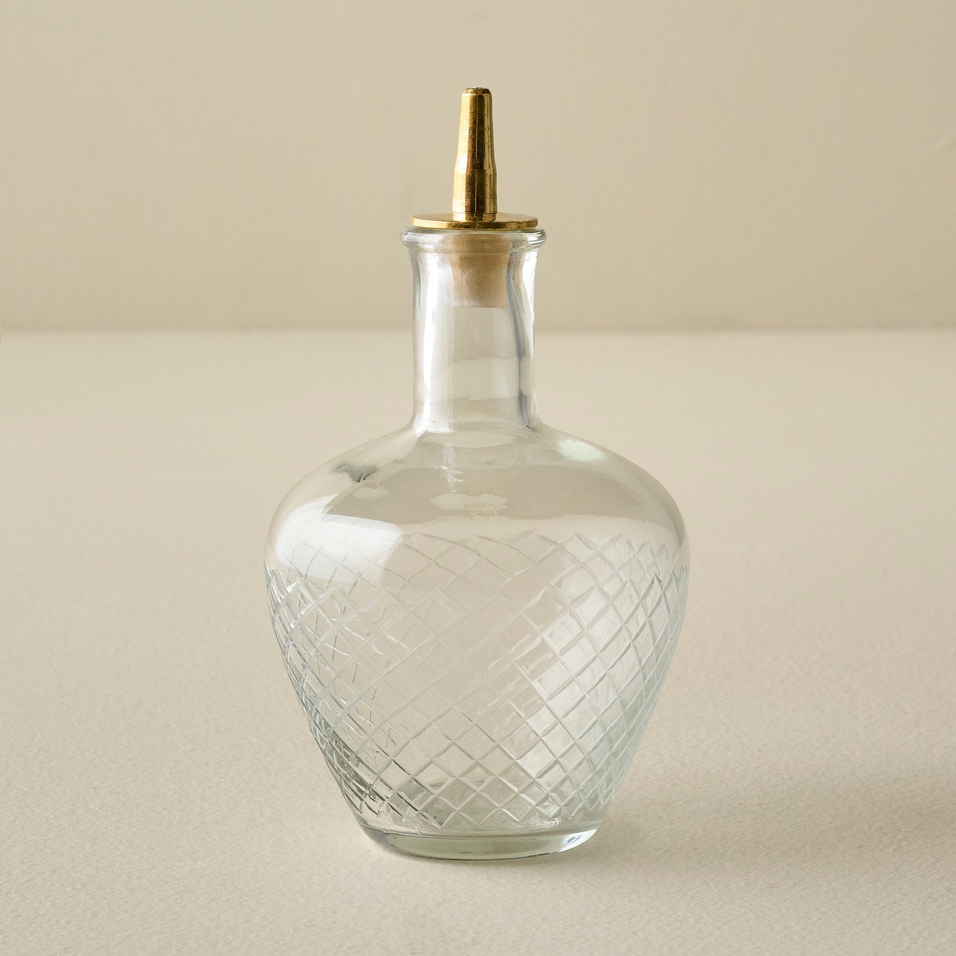 Round Vintage-Inspired Etched Glass Bottle