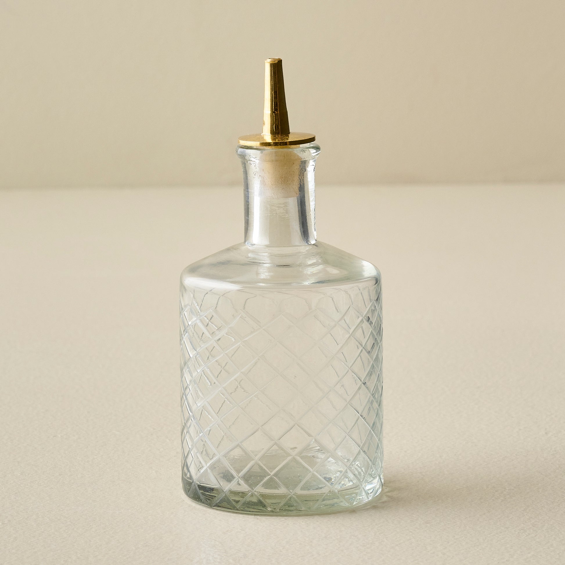 Straight Vintage-Inspired Etched Glass Bottle