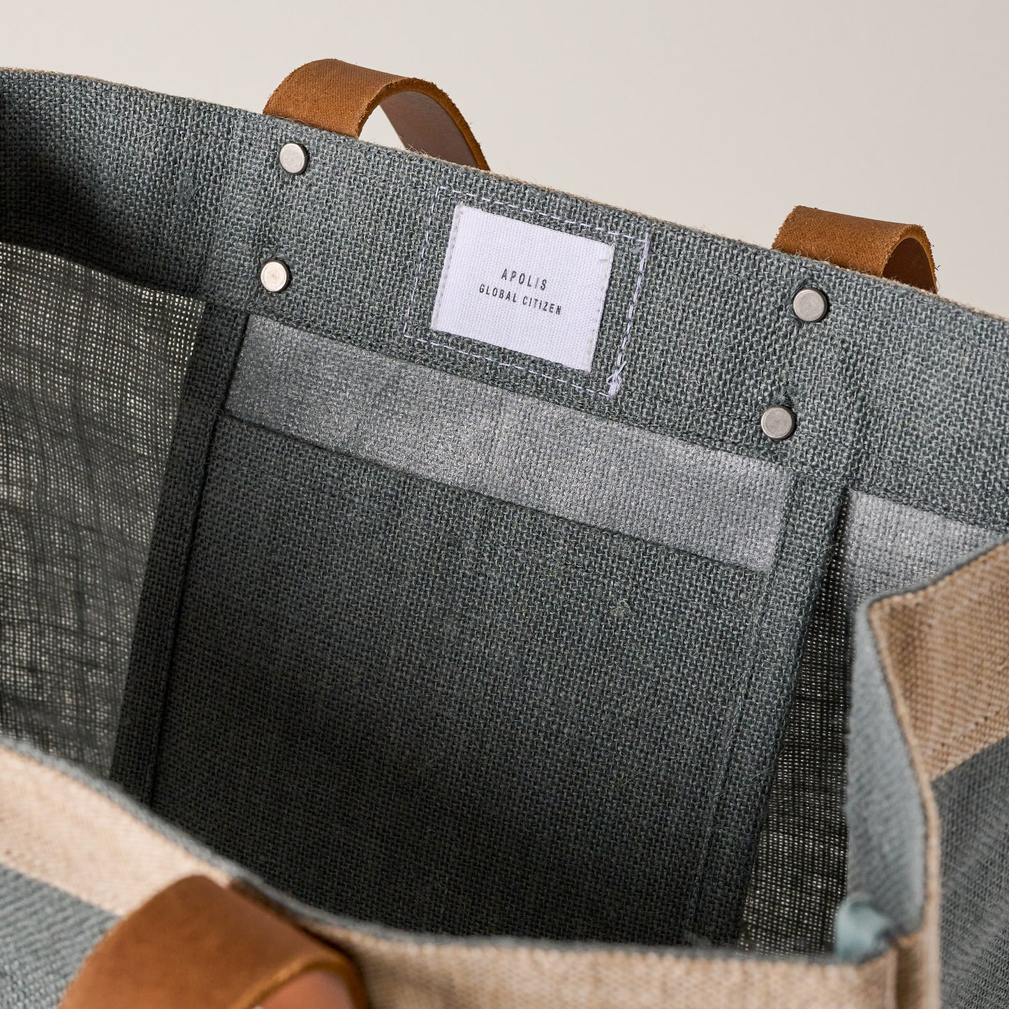 Inside of Chambray Magnolia Market Tote