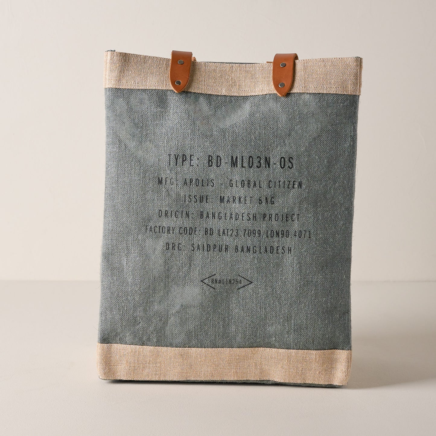 Back of Chambray Magnolia Market Tote
