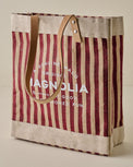 Magnolia Burgundy Stripe Market Tote