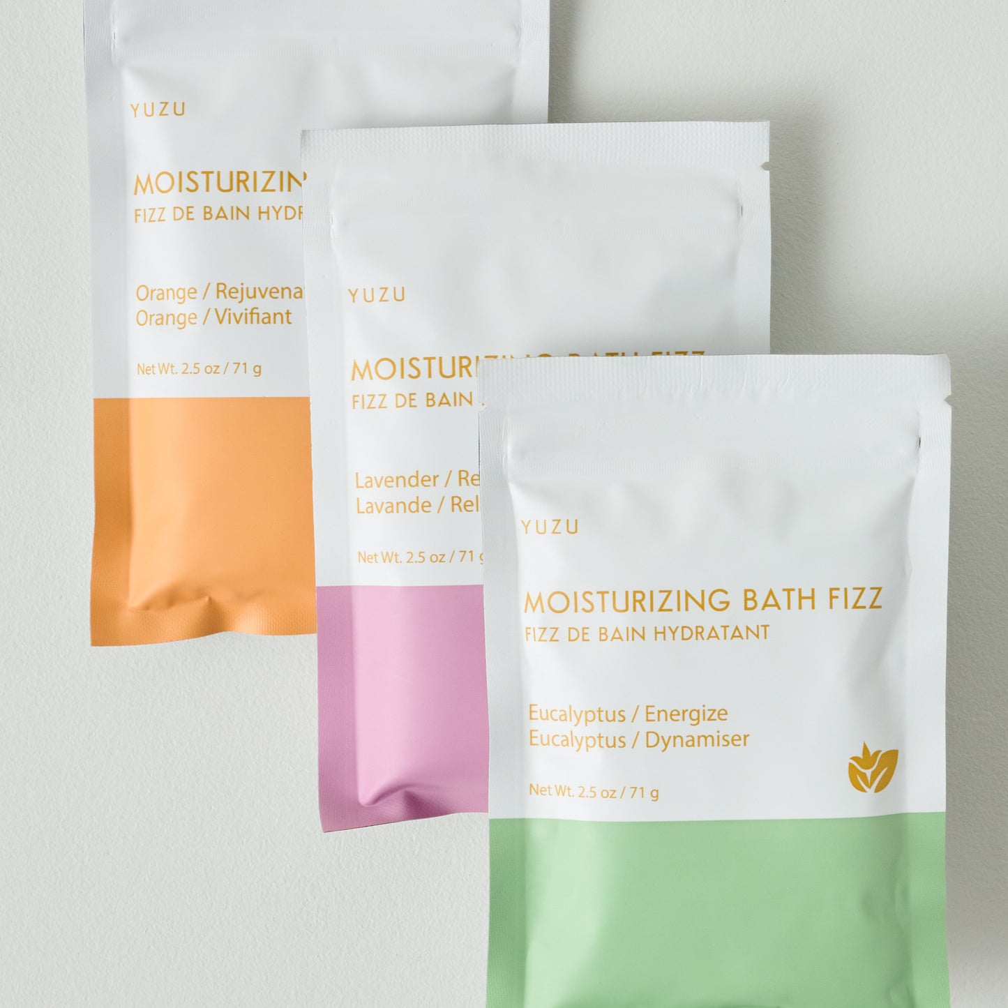 Yuzu Soap Bath Fizz Set of 3 Lavender Orange Eucalyptus