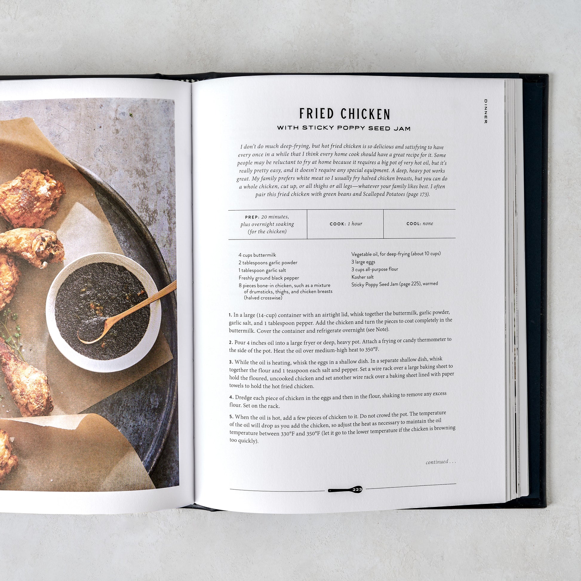 Leather Bound Magnolia Table Cookbook open on recipe