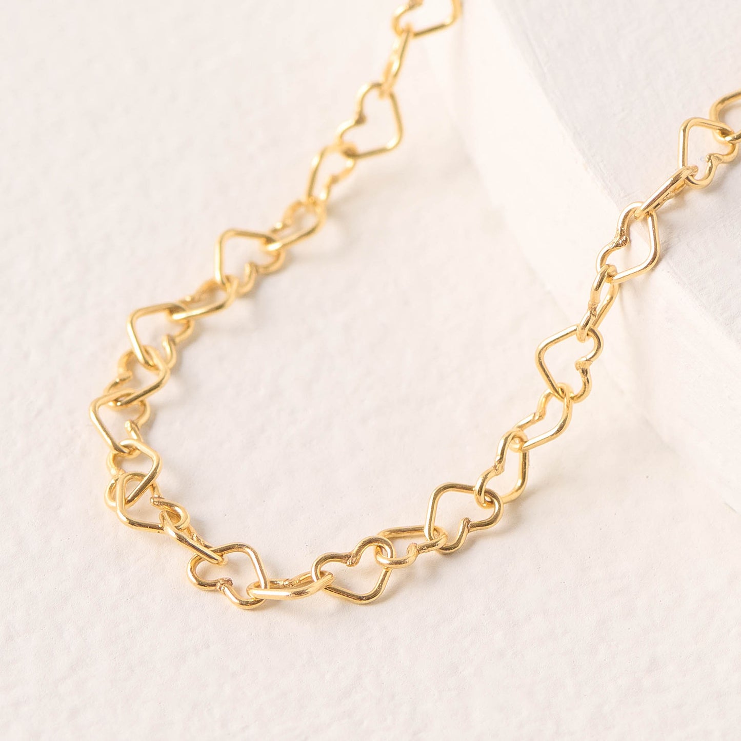 Heart Chain Bracelet close up