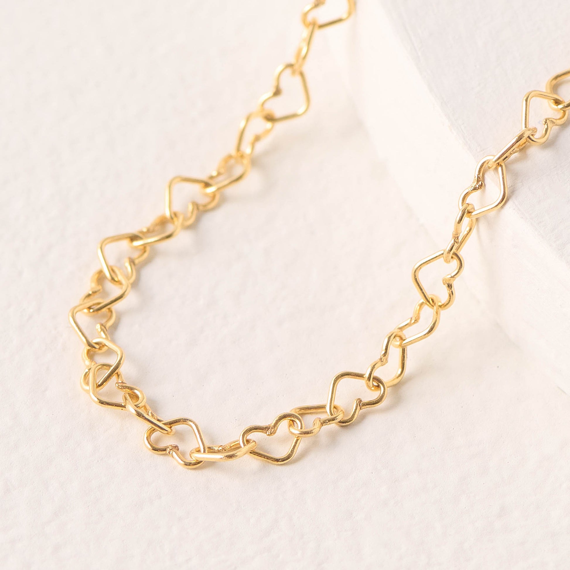 Heart Chain Bracelet close up