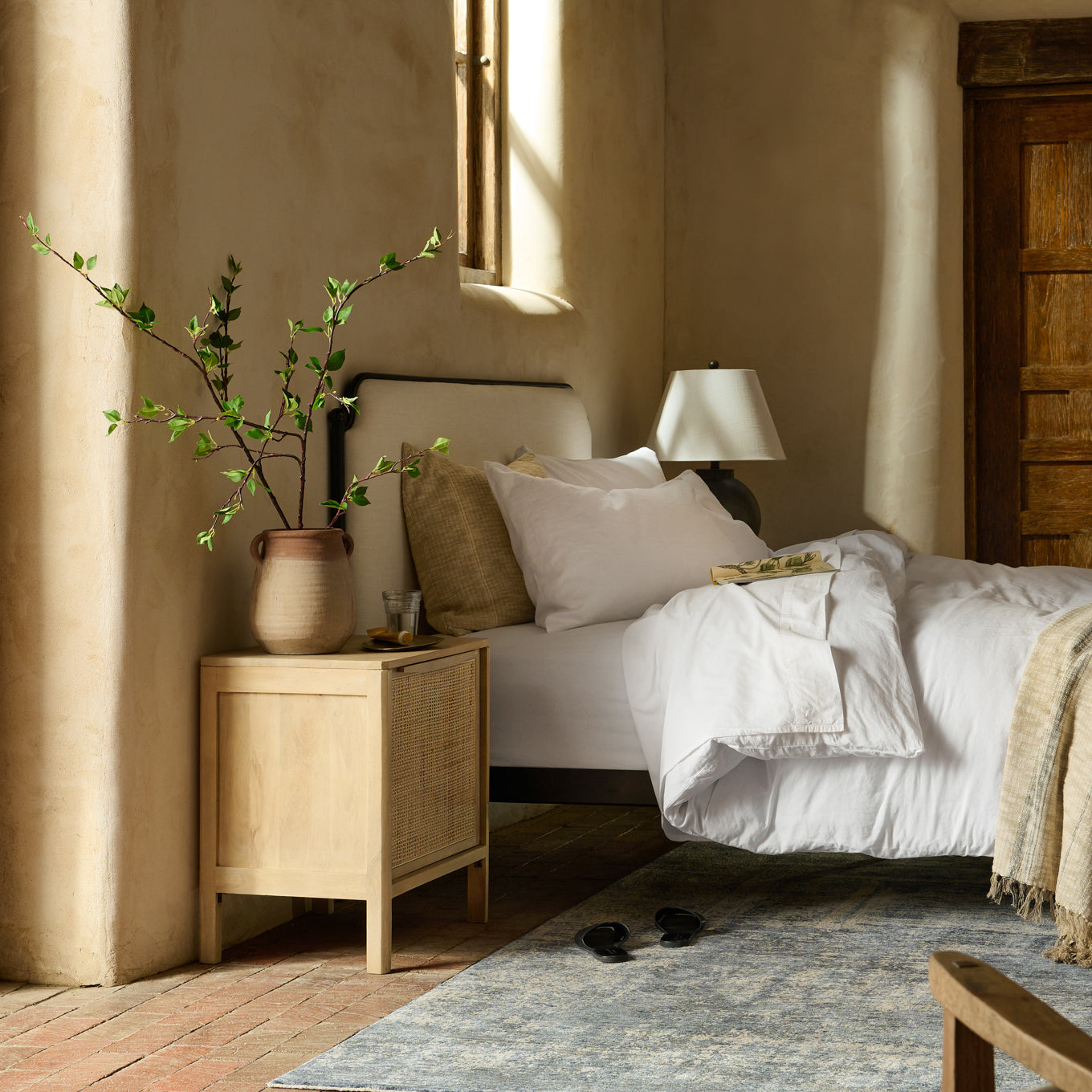 Palmer Nightstand in natural in a room