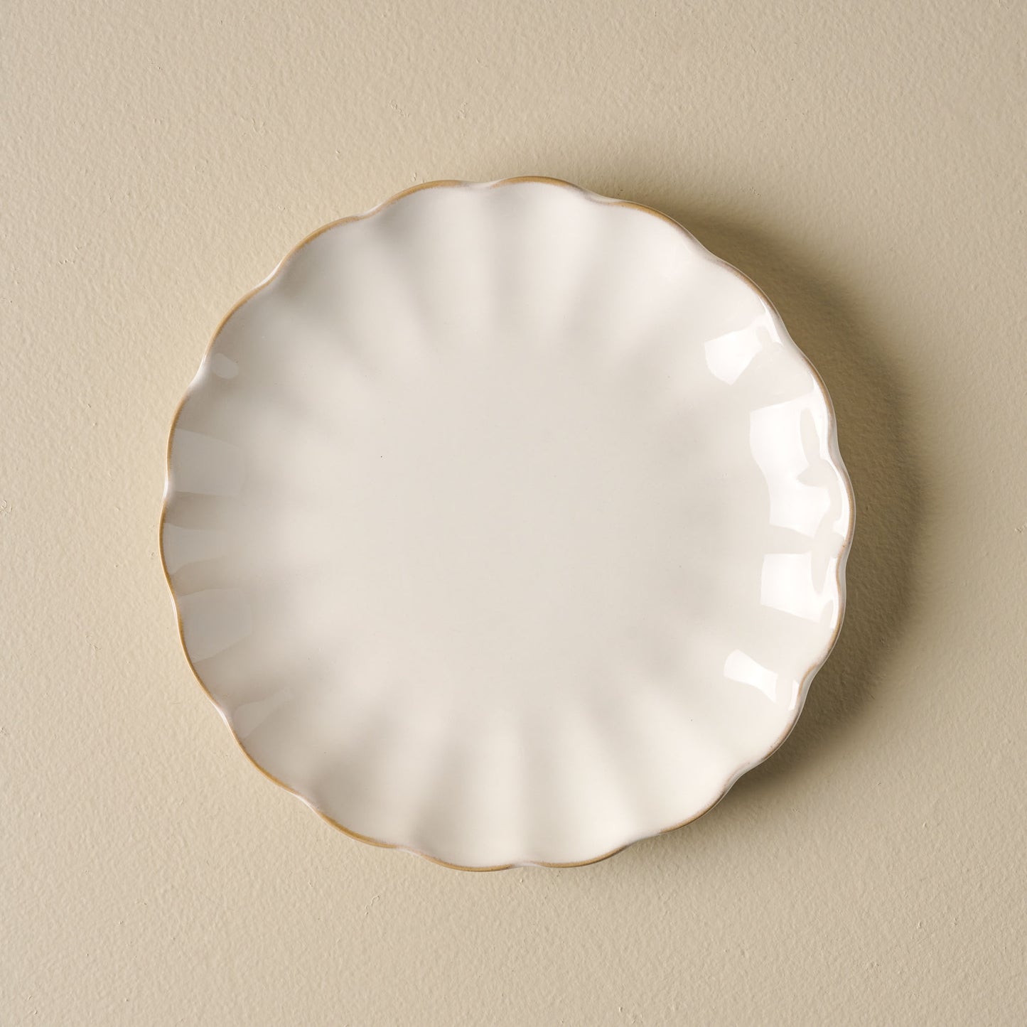 Cream Scalloped Plate - dessert