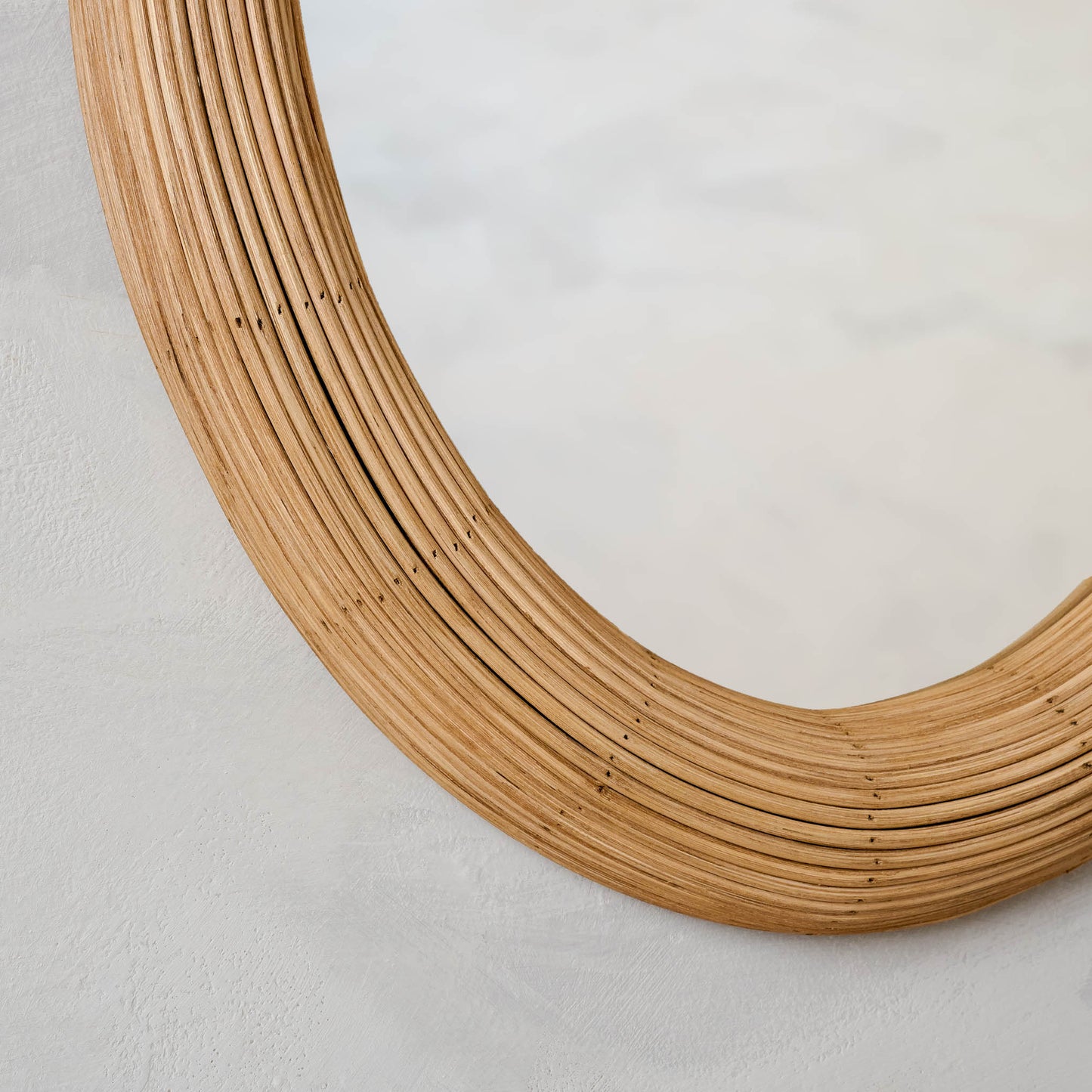 Millie Oval Rattan Mirror close up