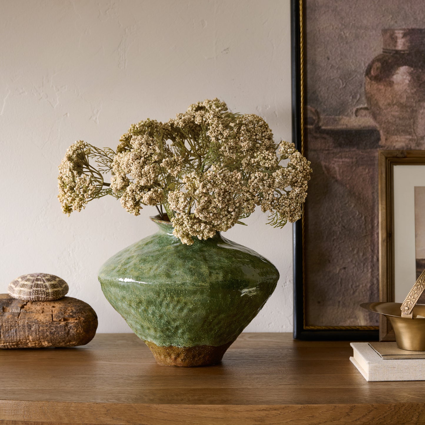 Cream Yarrow Bush shown in vase