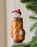 Glass Golf Bag Ornament shown on tree