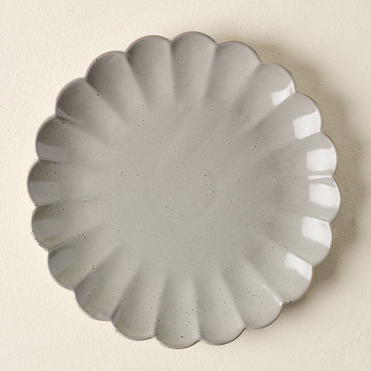 Grey Scalloped Plate - dinner