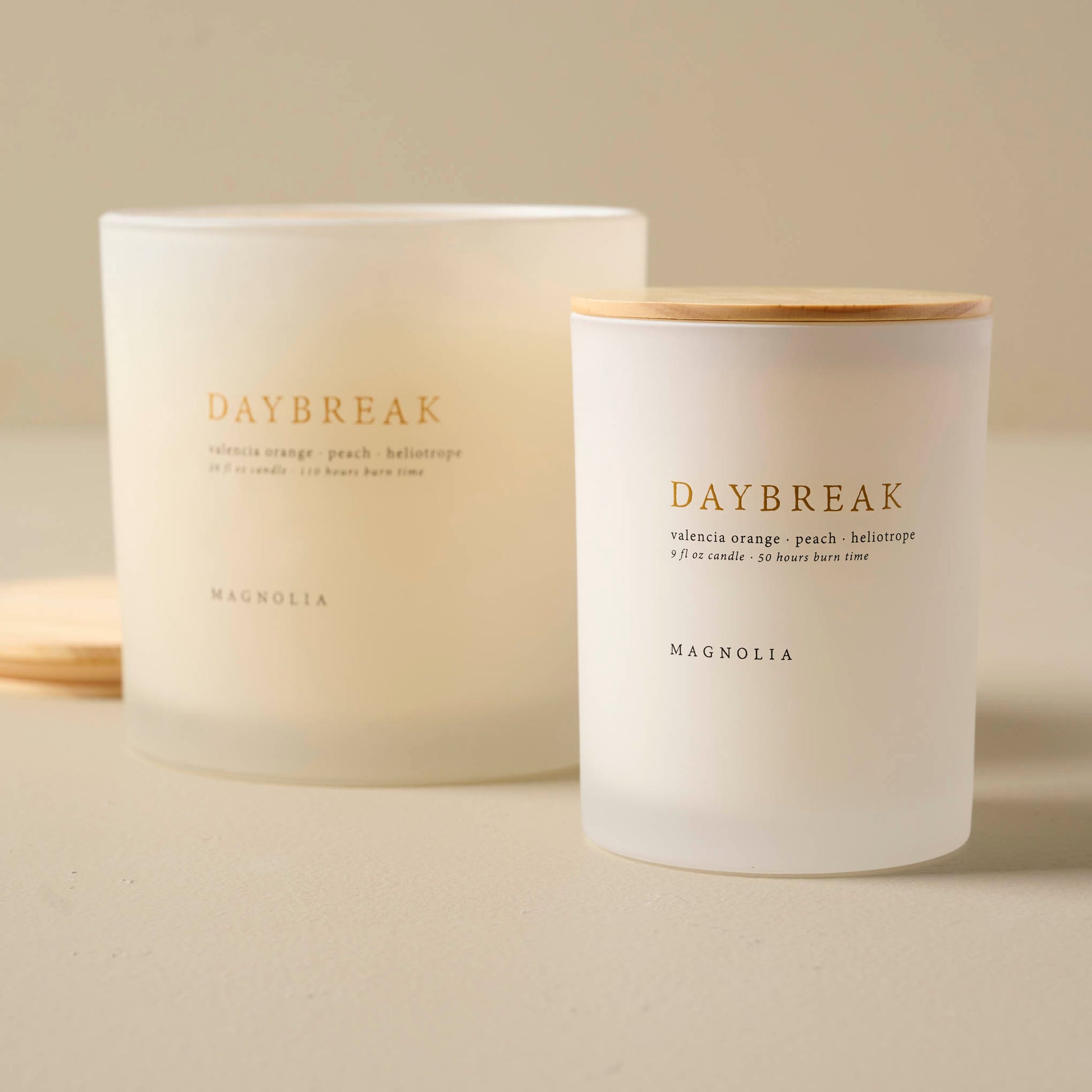 Magnolia Daybreak Candle in both sizes