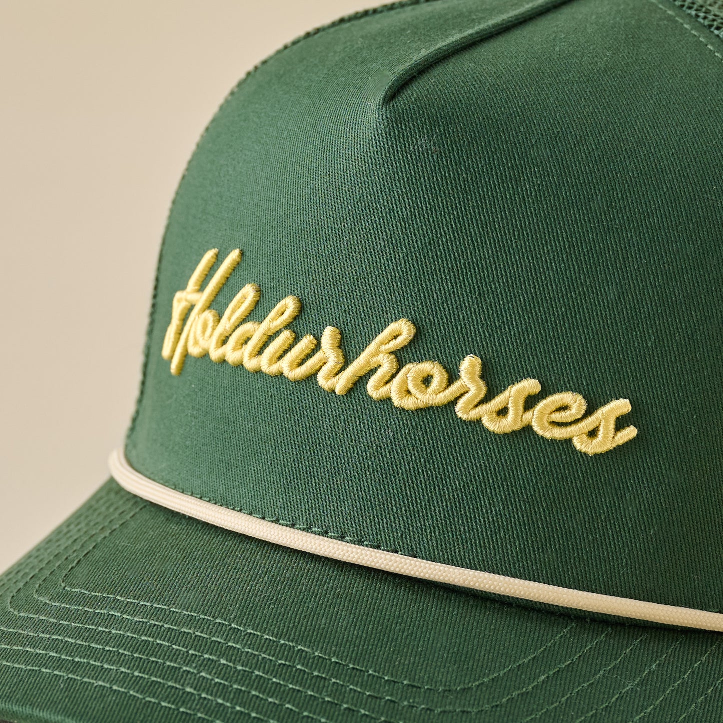 Hold Your Horses Green Mesh Hat up close