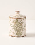 Green and White Distressed Canister small