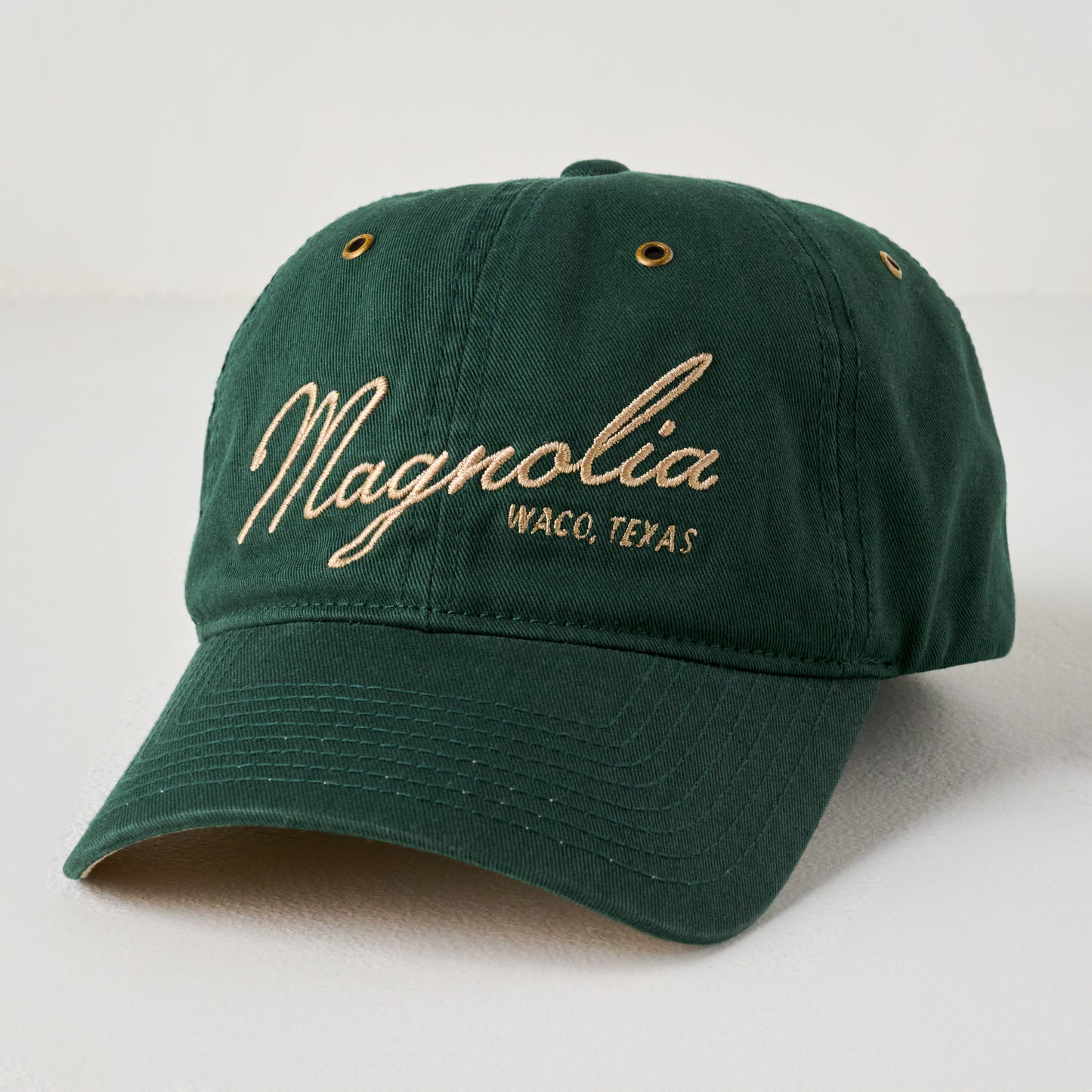 Magnolia Embroidered Script Hunter Green Hat