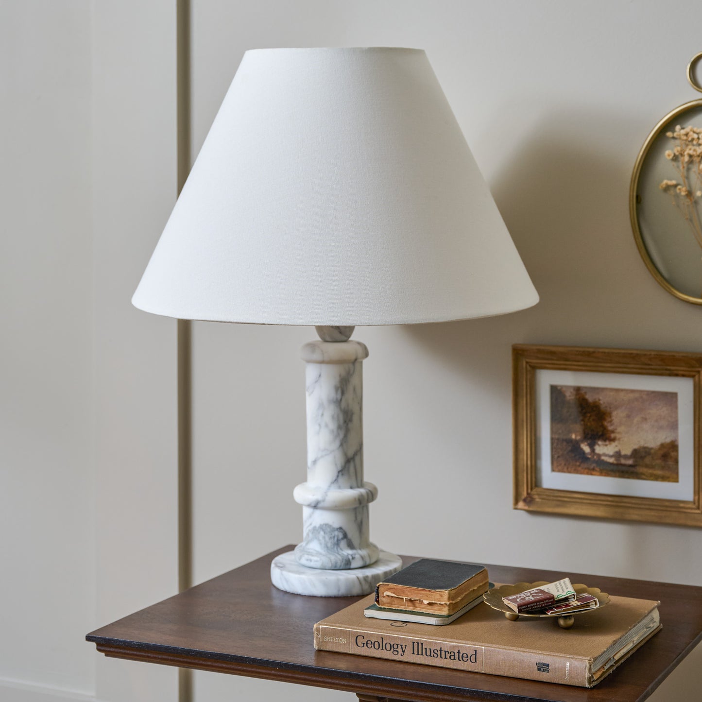 Esme Marble Lamp shown on table