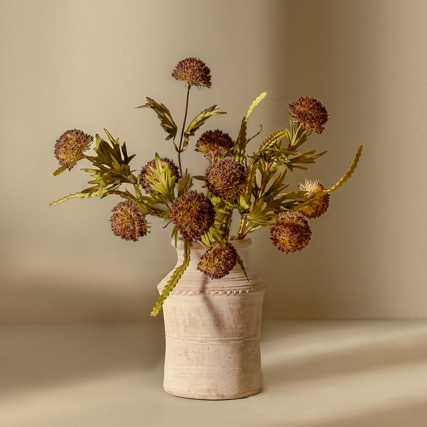 Brown Large Thistle Bush shown in light vase