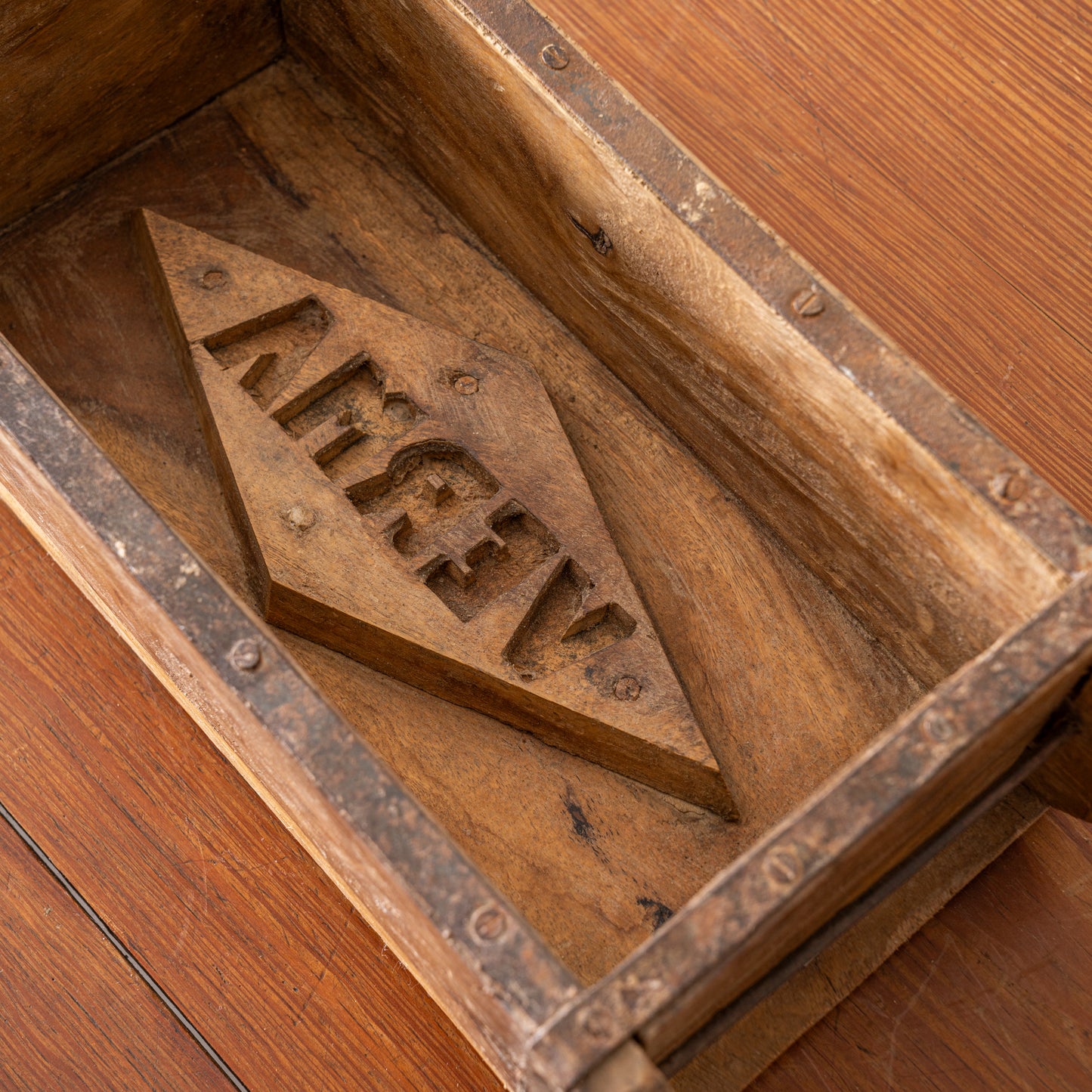 Found Wooden Brick Mold - Single inside up close