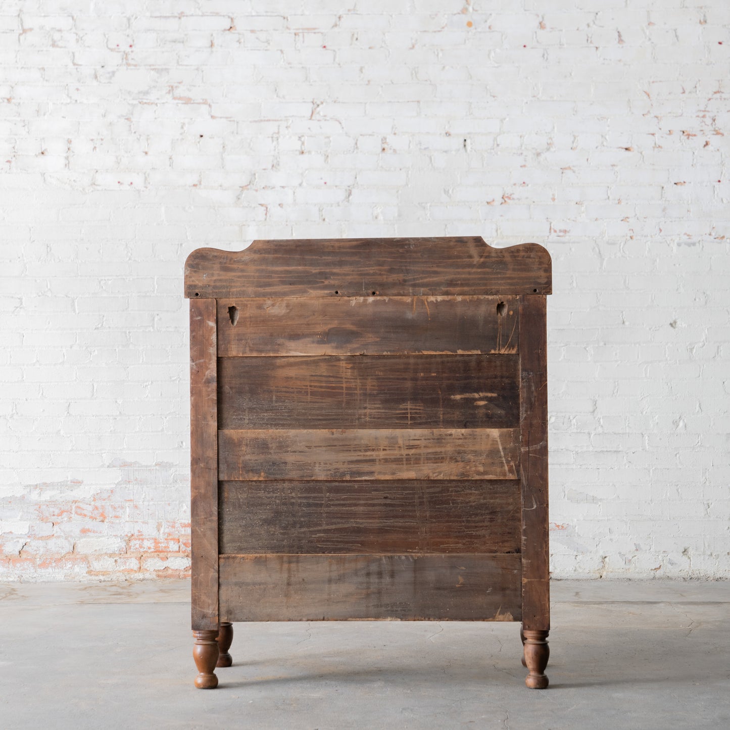 Vintage Solid Wood Four Drawer Dresser back view