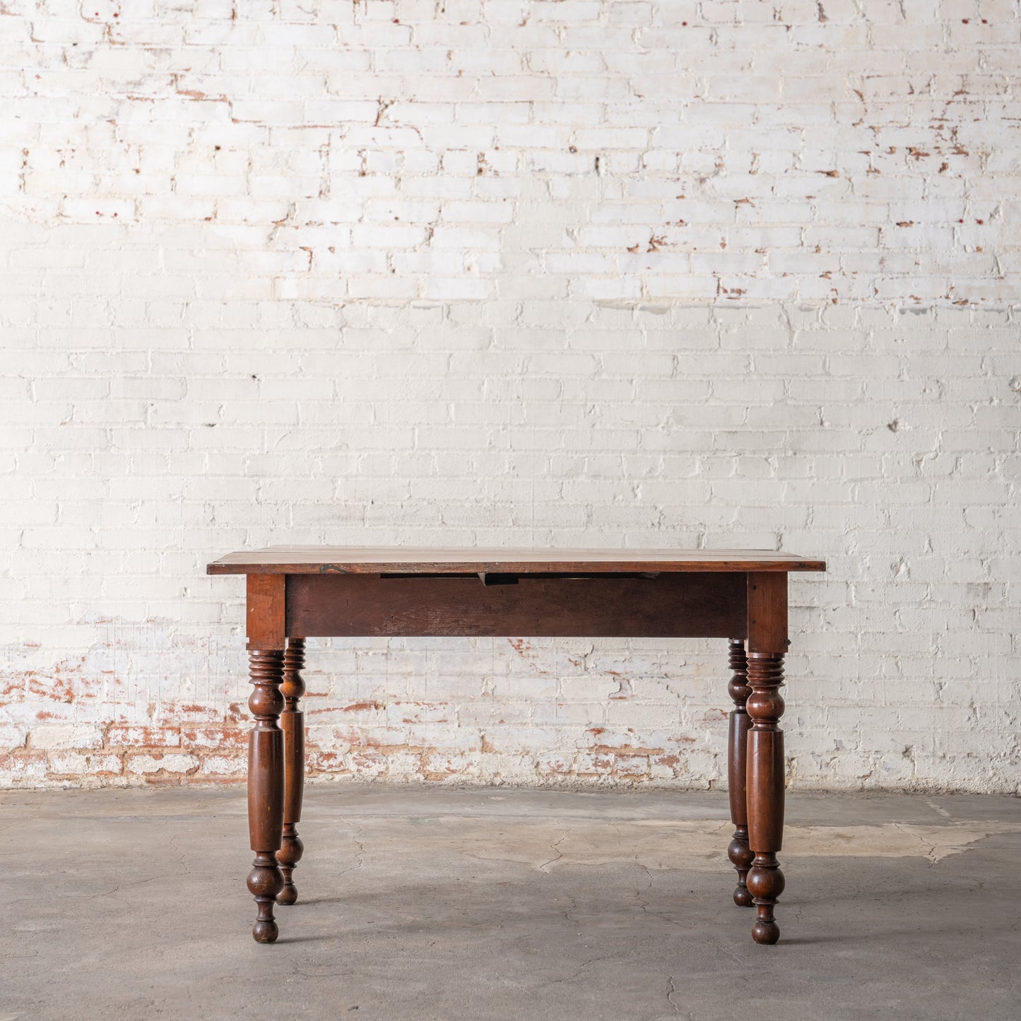 Antique Primitive Drop Leaf Table Circa 1830 shown with leaf up