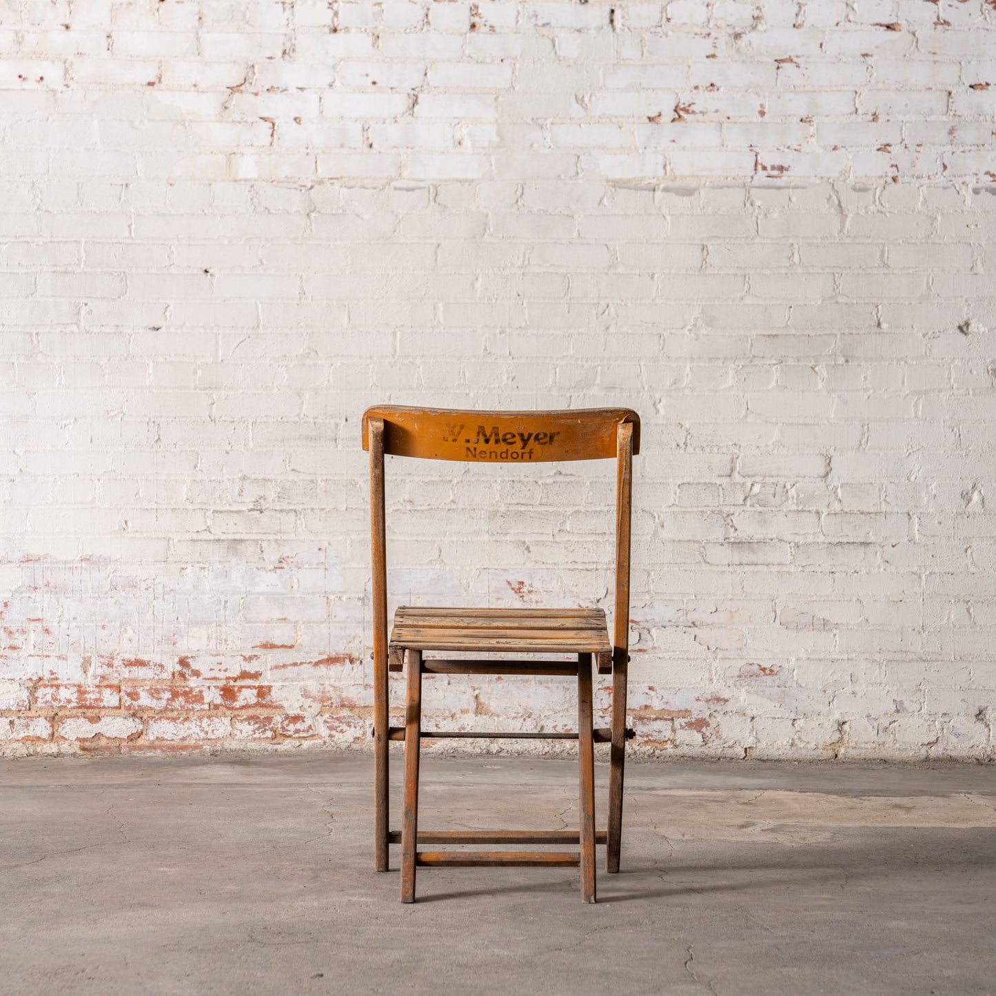 Vintage Wooden German Folding Chair back view
