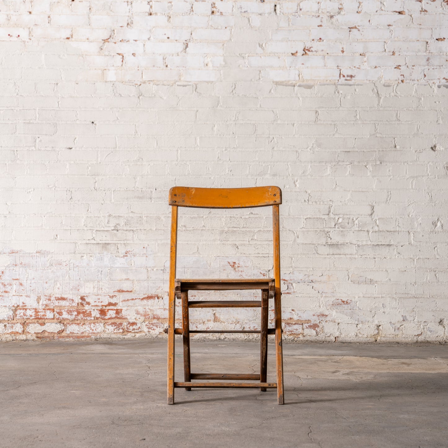 Vintage Wooden German Folding Chair front view