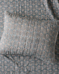 Flora Block Print Pillow Sham - Silver Blue