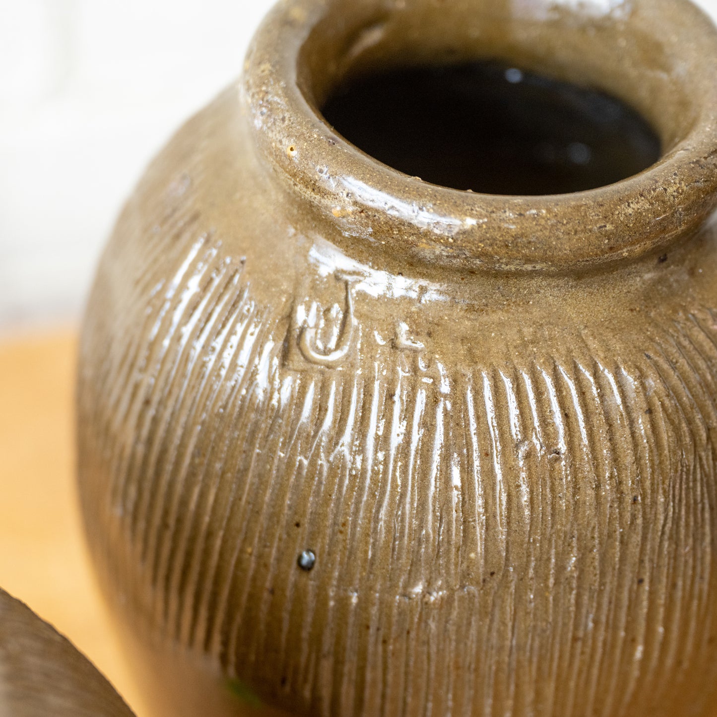 Galena Found Clay Jar close up
