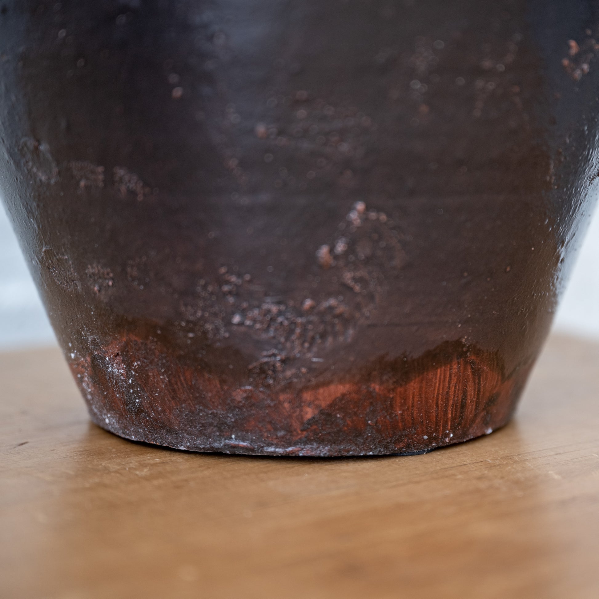Warrenton Found Clay Jar - large close up of bottom of jar