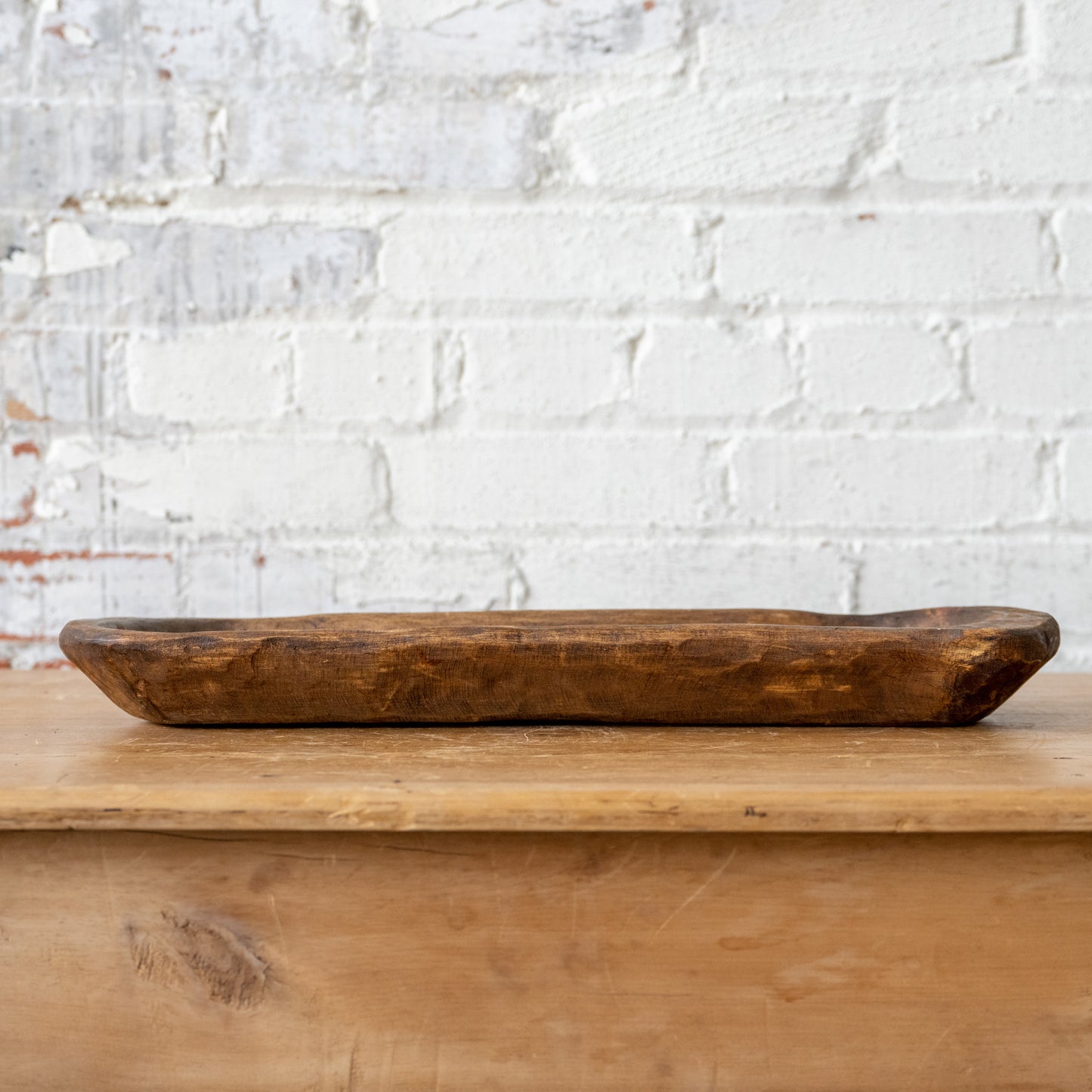 19" Found Wooden Dough Bowl