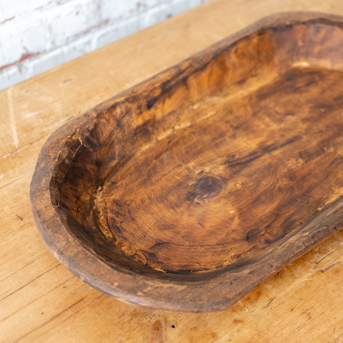 Found Wooden Dough Bowl - Large