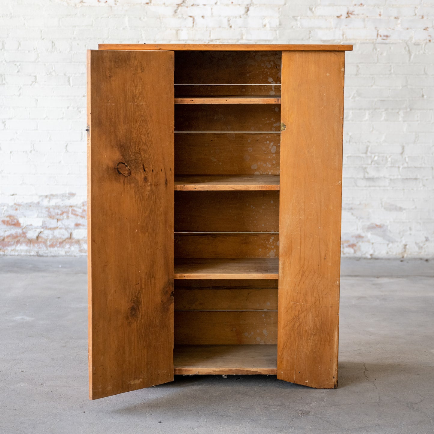 Early American Wooden Cupboard door open