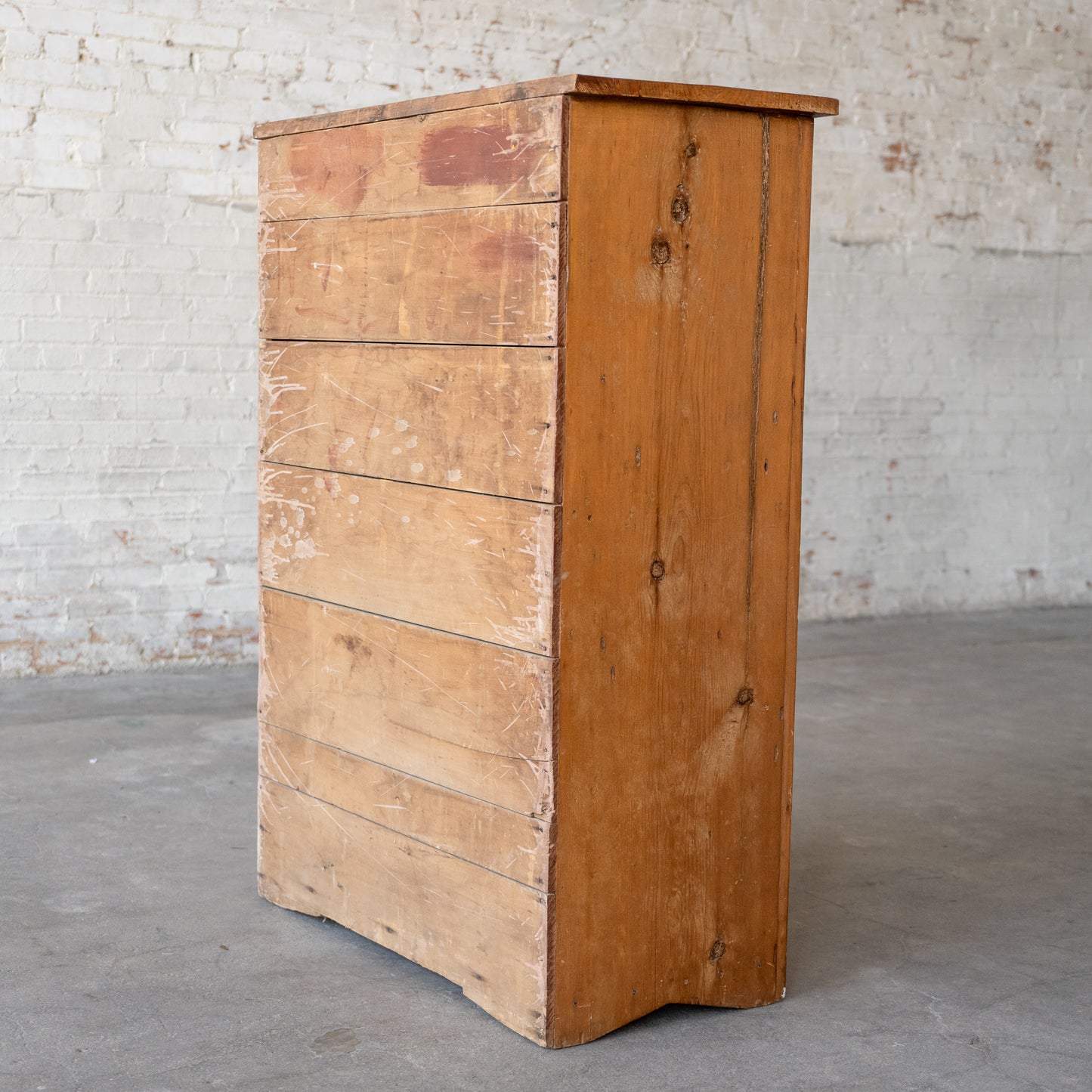 Early American Wooden Cupboard back view angled