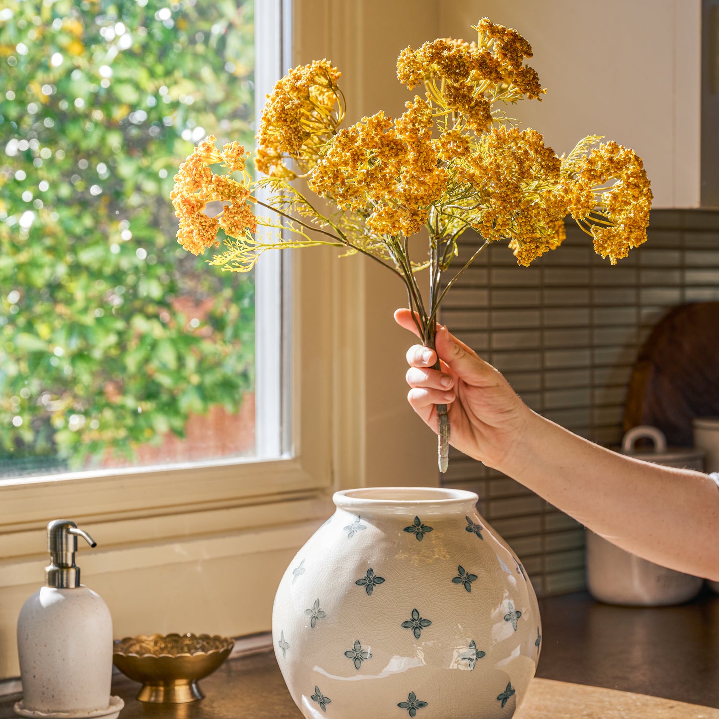 Vintage Inspired Ceramic Vase in a kitchen