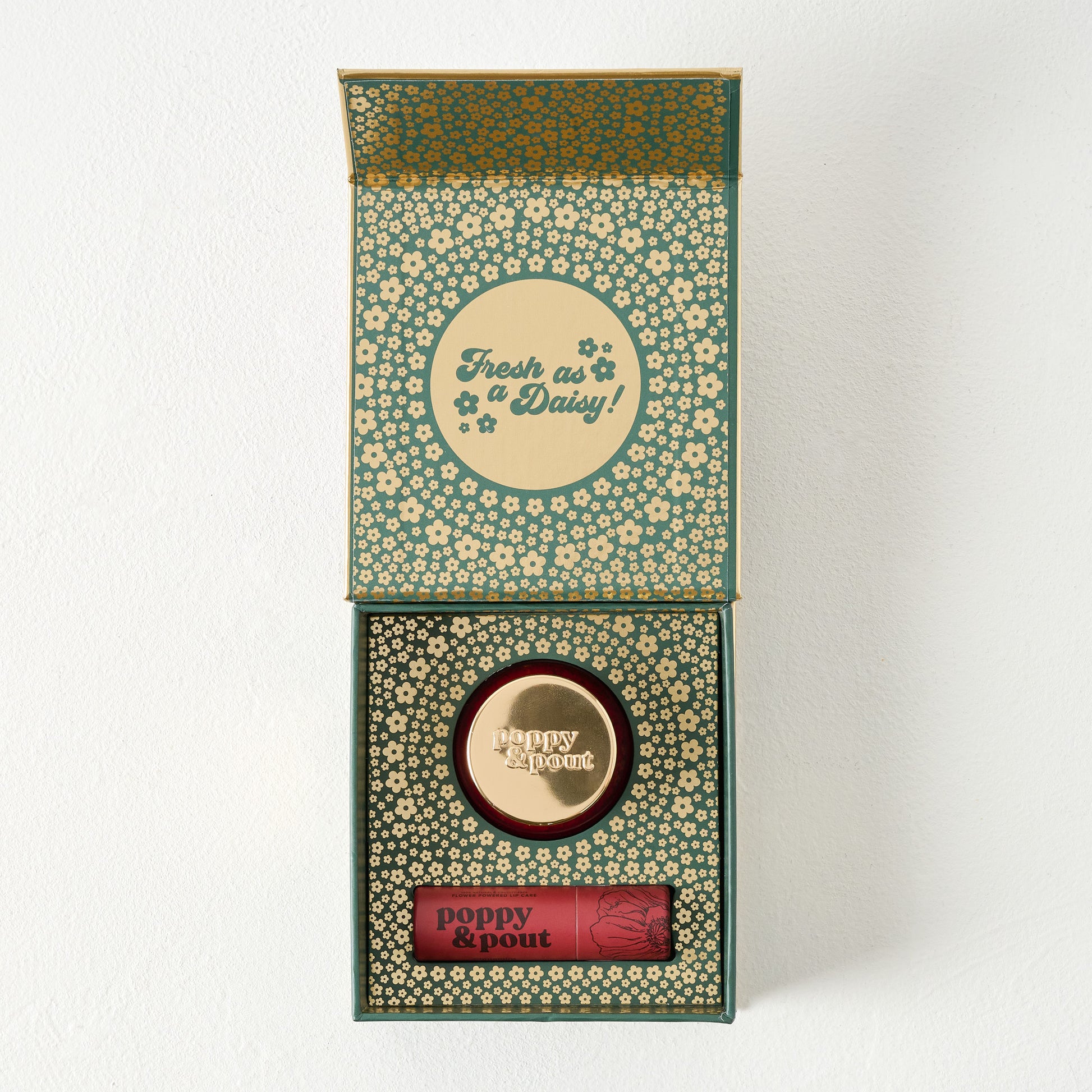 Poppy and Pout Lip Care Duo Set - Cinnamint shown in box