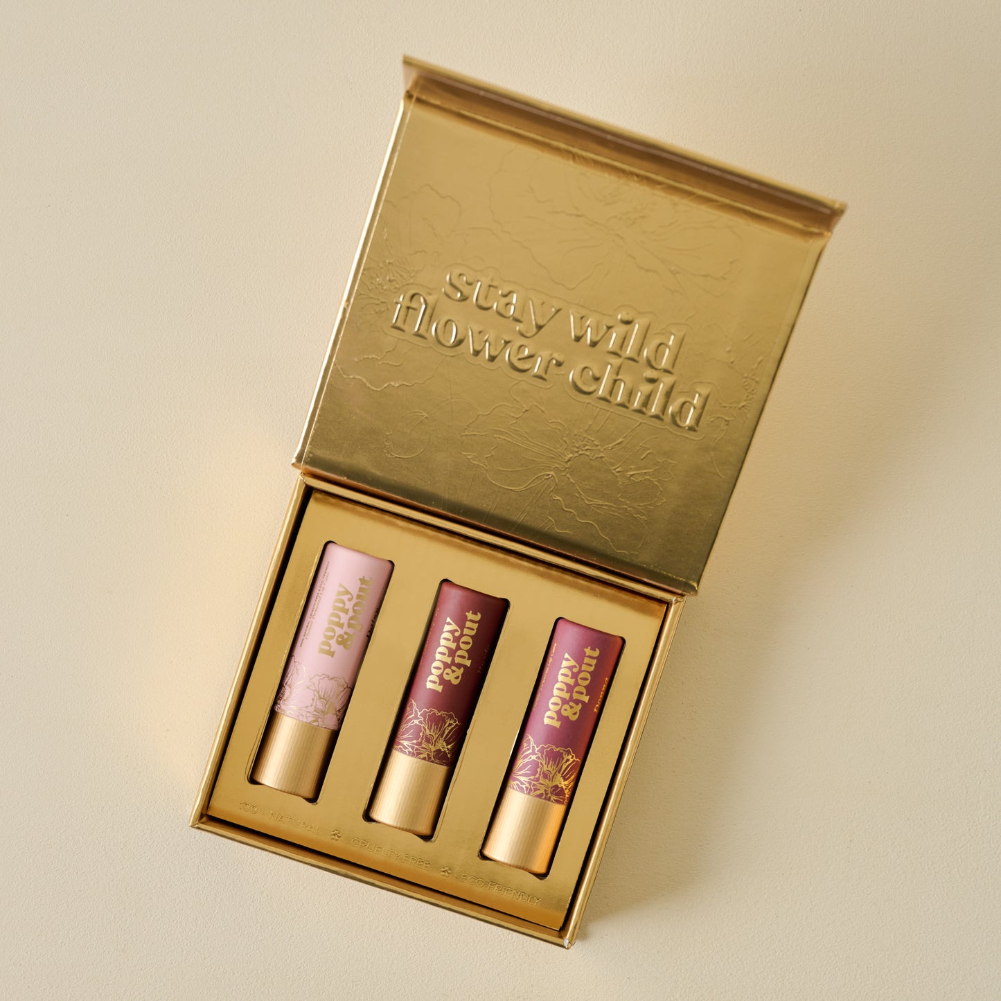 Tried and True Lip Tint Trio shown in box